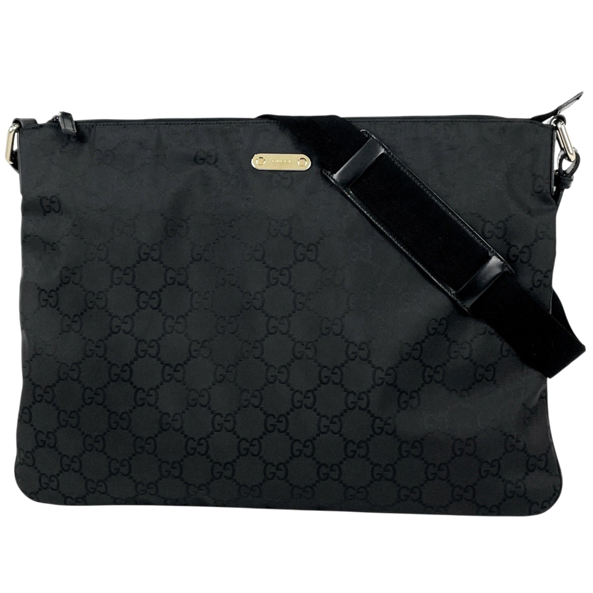 Gucci Black Nylon Leather Shoulder Bag (Pre-Owned)