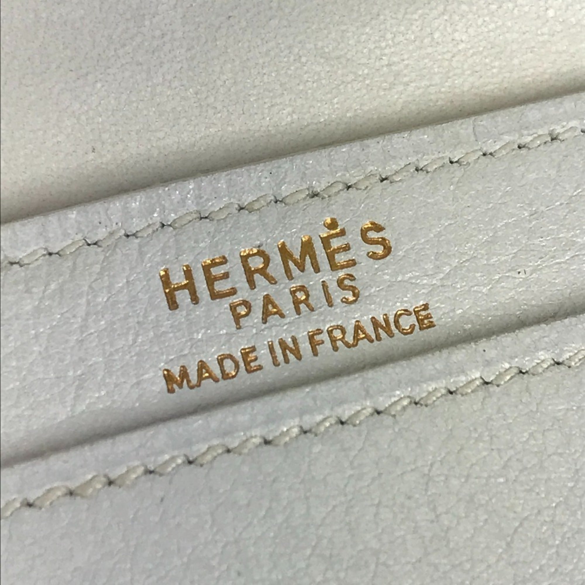 Hermes Navy White Leather Clutch Bag Pouch (Pre-Owned)
