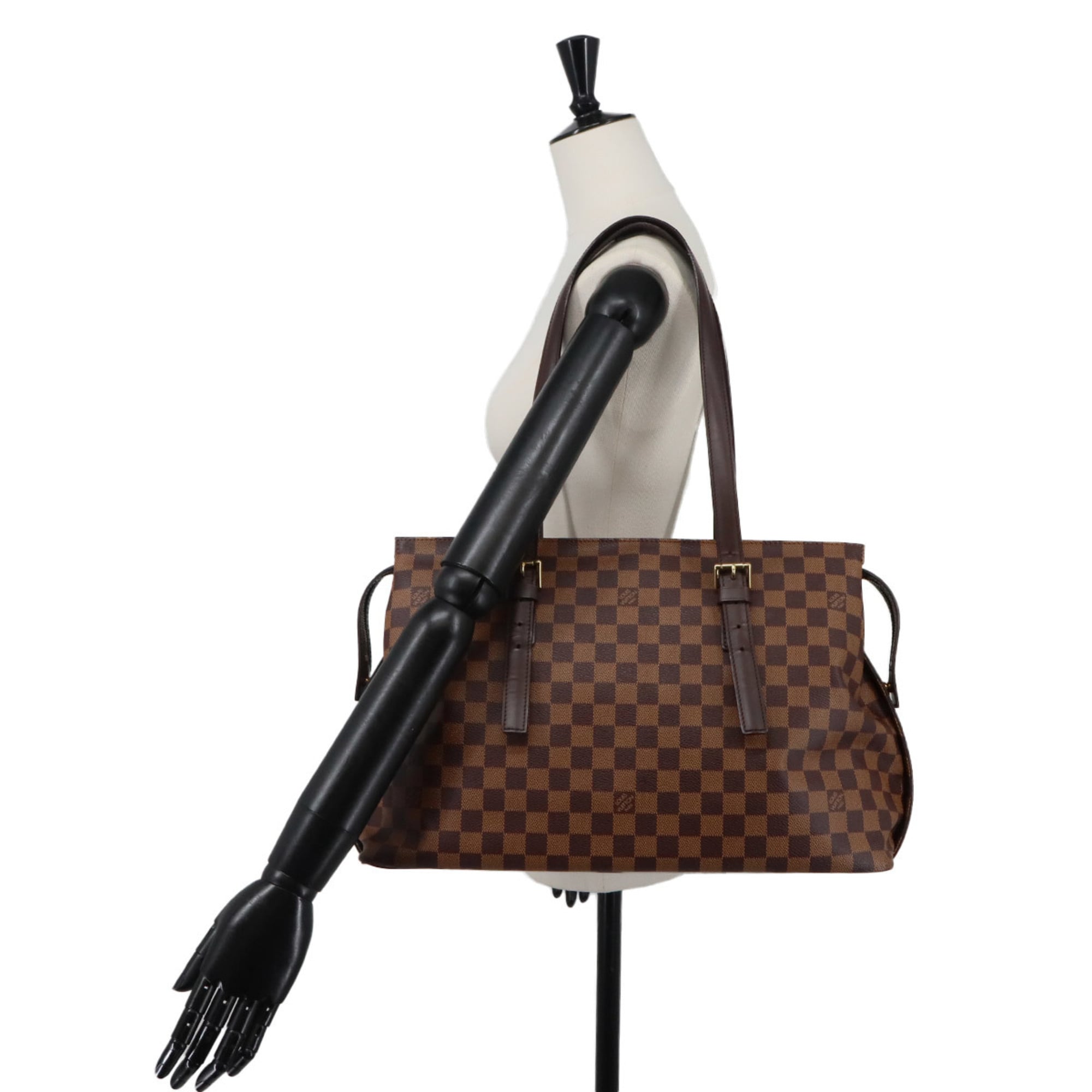 Louis Vuitton Damier Ebene Damier Canvas Handbag Tote Bag (Pre-Owned)