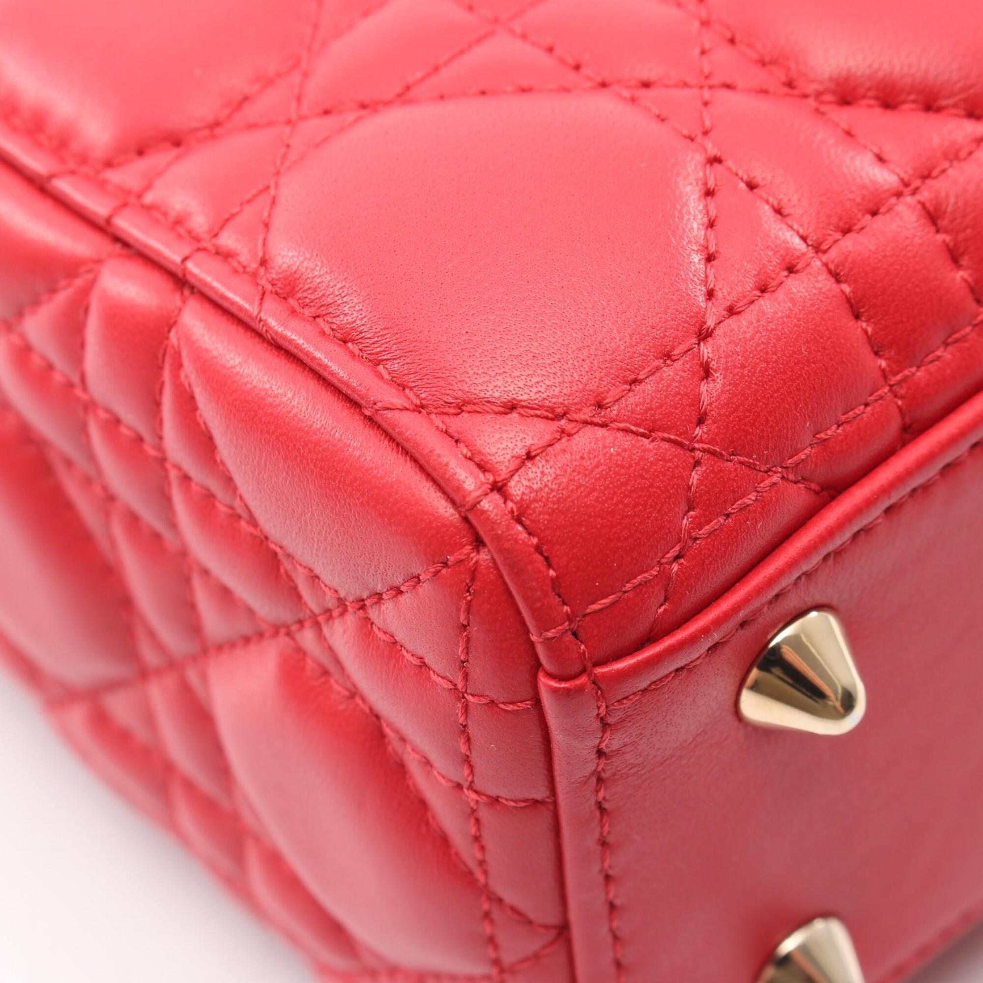 Christian Dior Red Color Leather Handbag (Pre-Owned)
