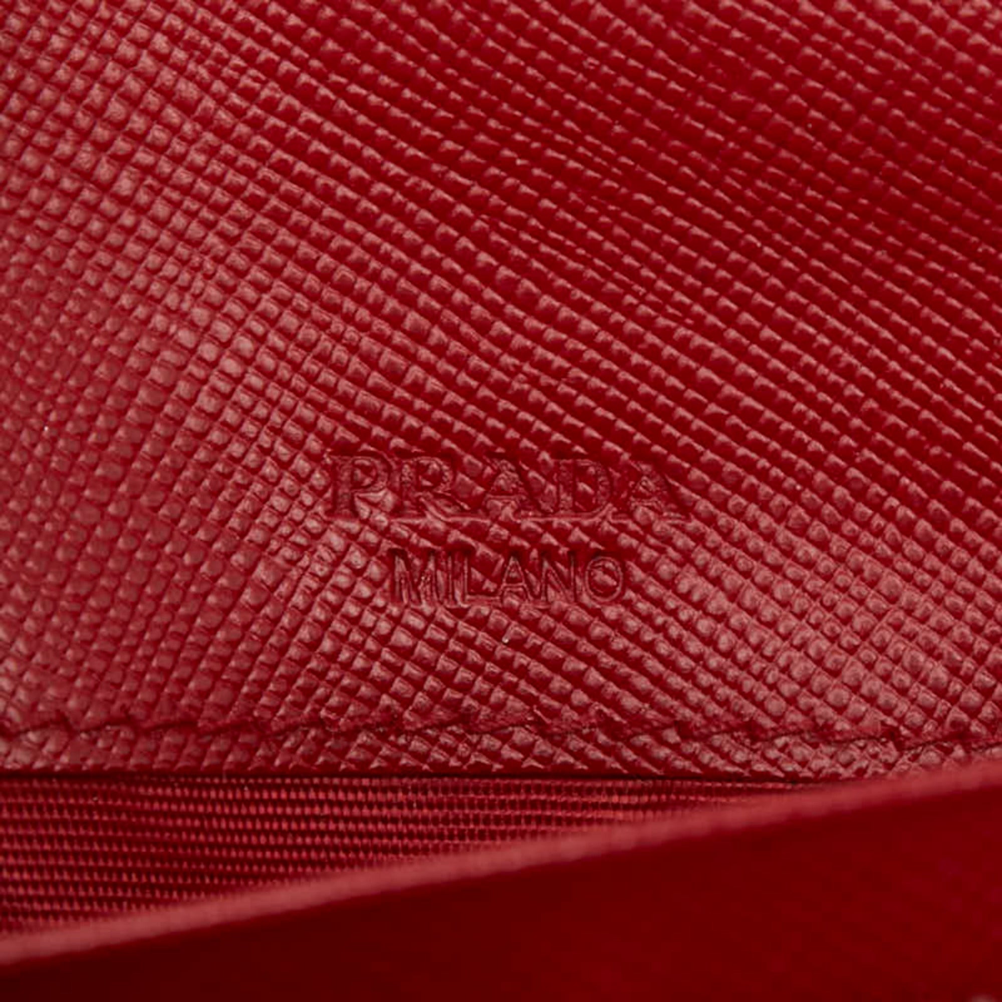 Prada Red Color Leather Coin Purse/Coin Case (Pre-Owned)