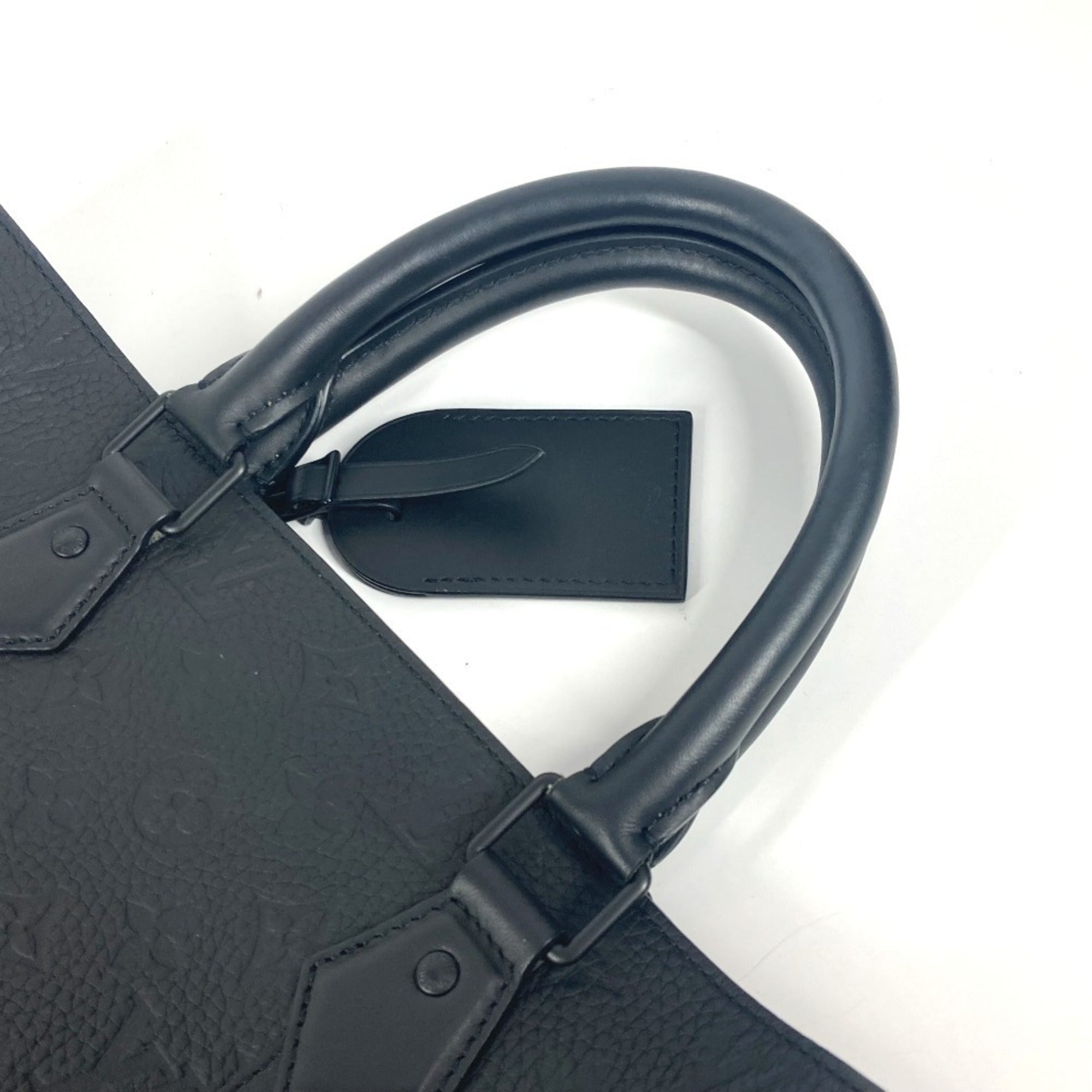 Louis Vuitton Black Noir Leather Handbag Tote Bag (Pre-Owned)