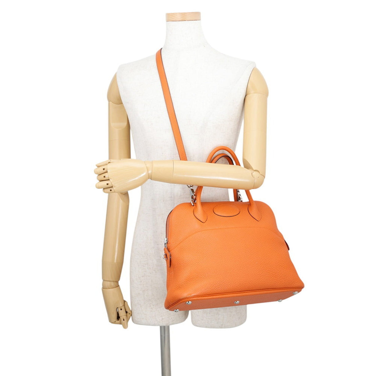 Hermes Bolide Orange Taurillon Clemence Leather Handbag Shoulder Bag (Pre-Owned)