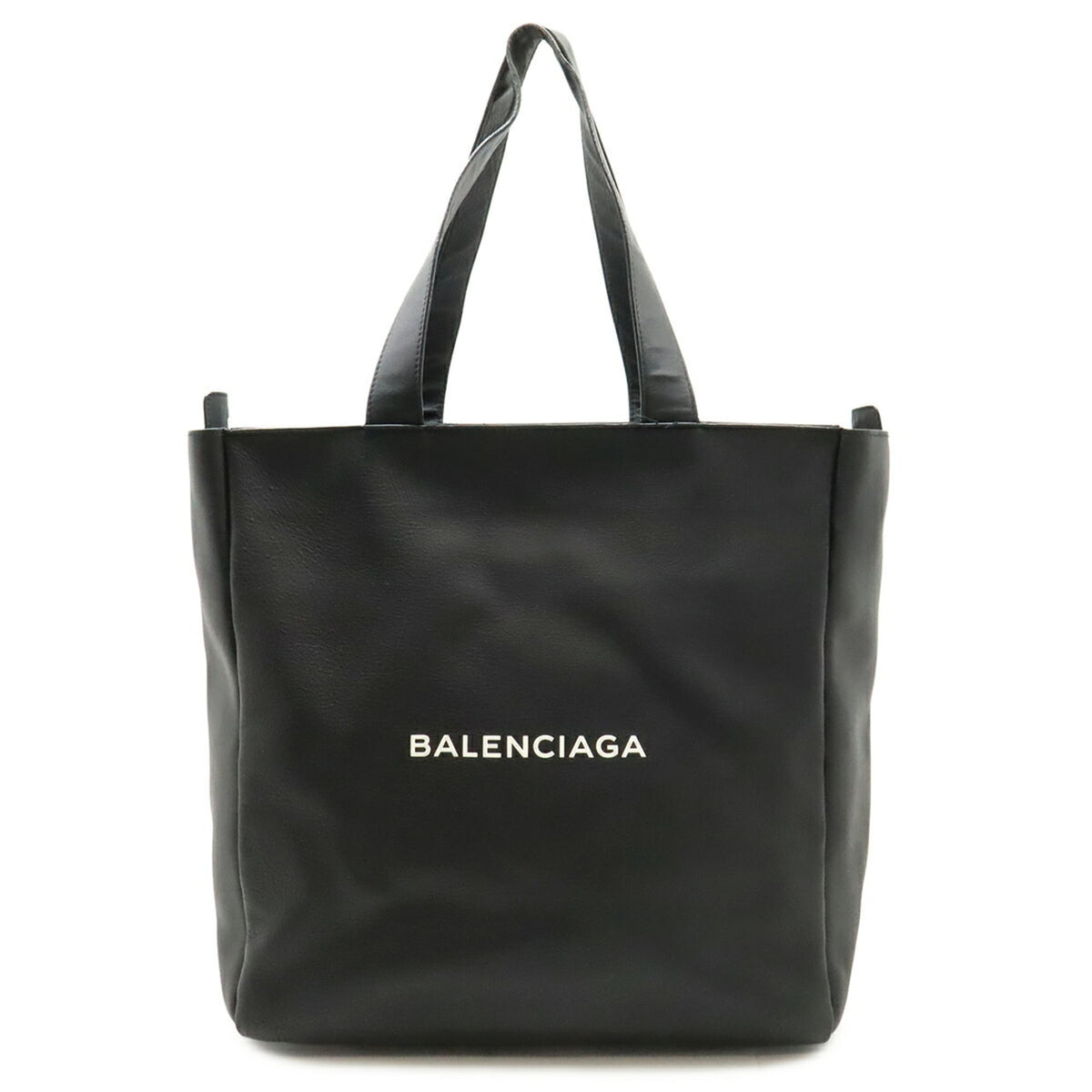 Balenciaga Black Leather Shoulder Bag Tote Bag (Pre-Owned)