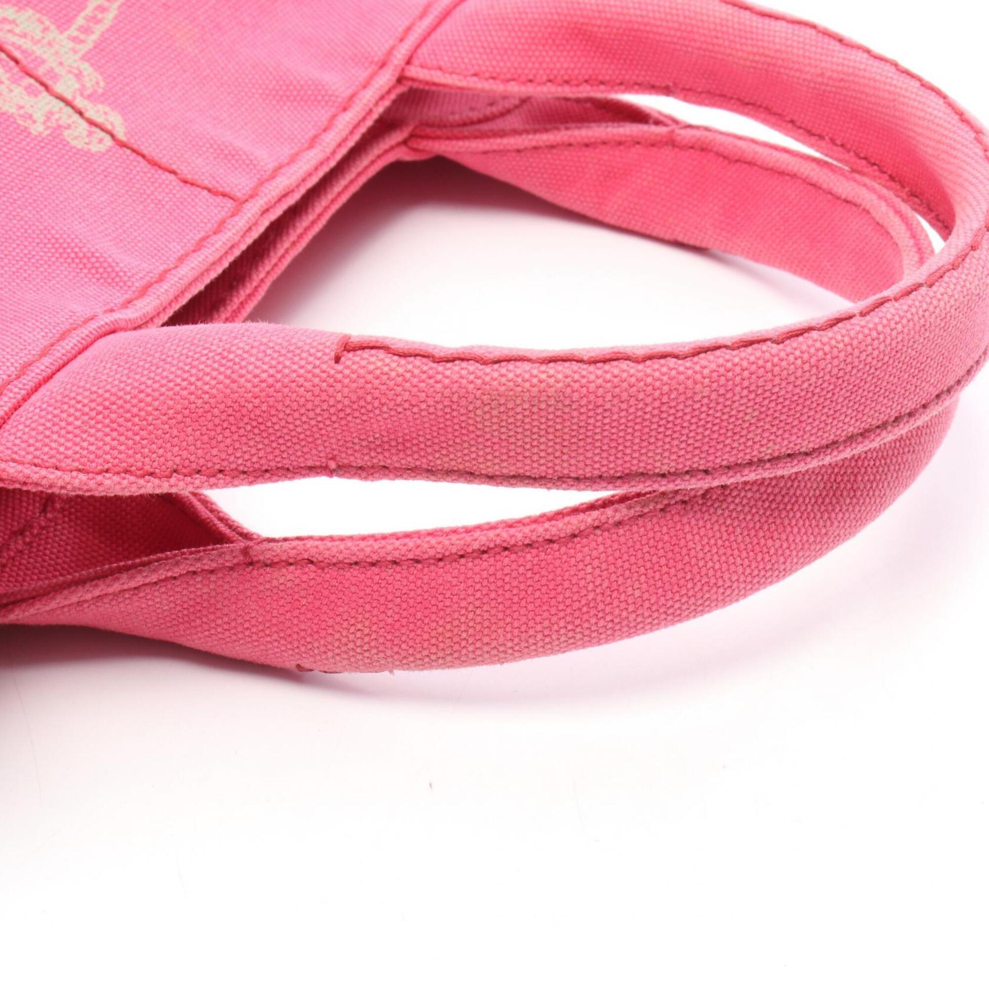 Prada Pink Canvas Handbag Tote Bag (Pre-Owned)