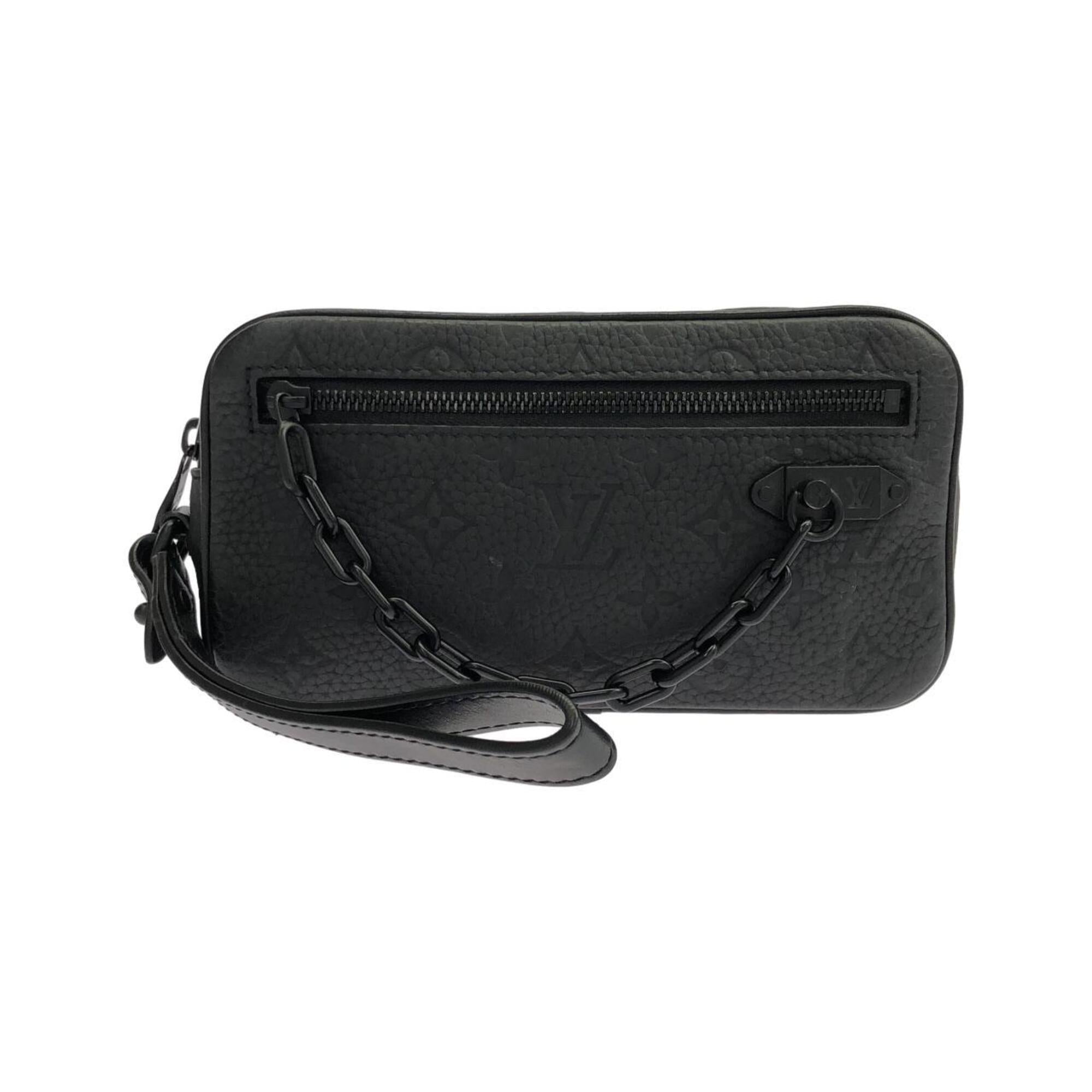 Louis Vuitton Black Leather Handbag Pochette (Pre-Owned)