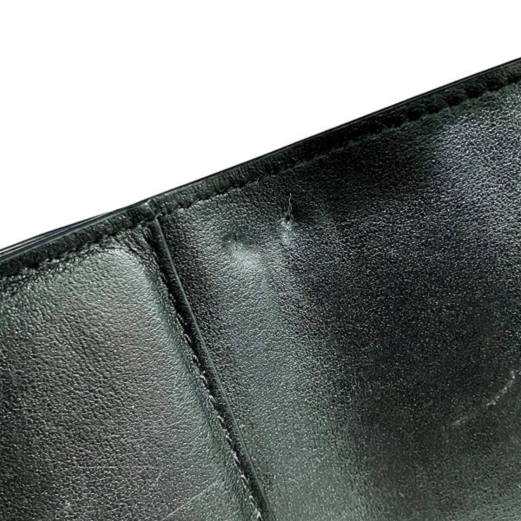 Bottega Veneta Black Leather Coin Purse/Coin Case (Pre-Owned)