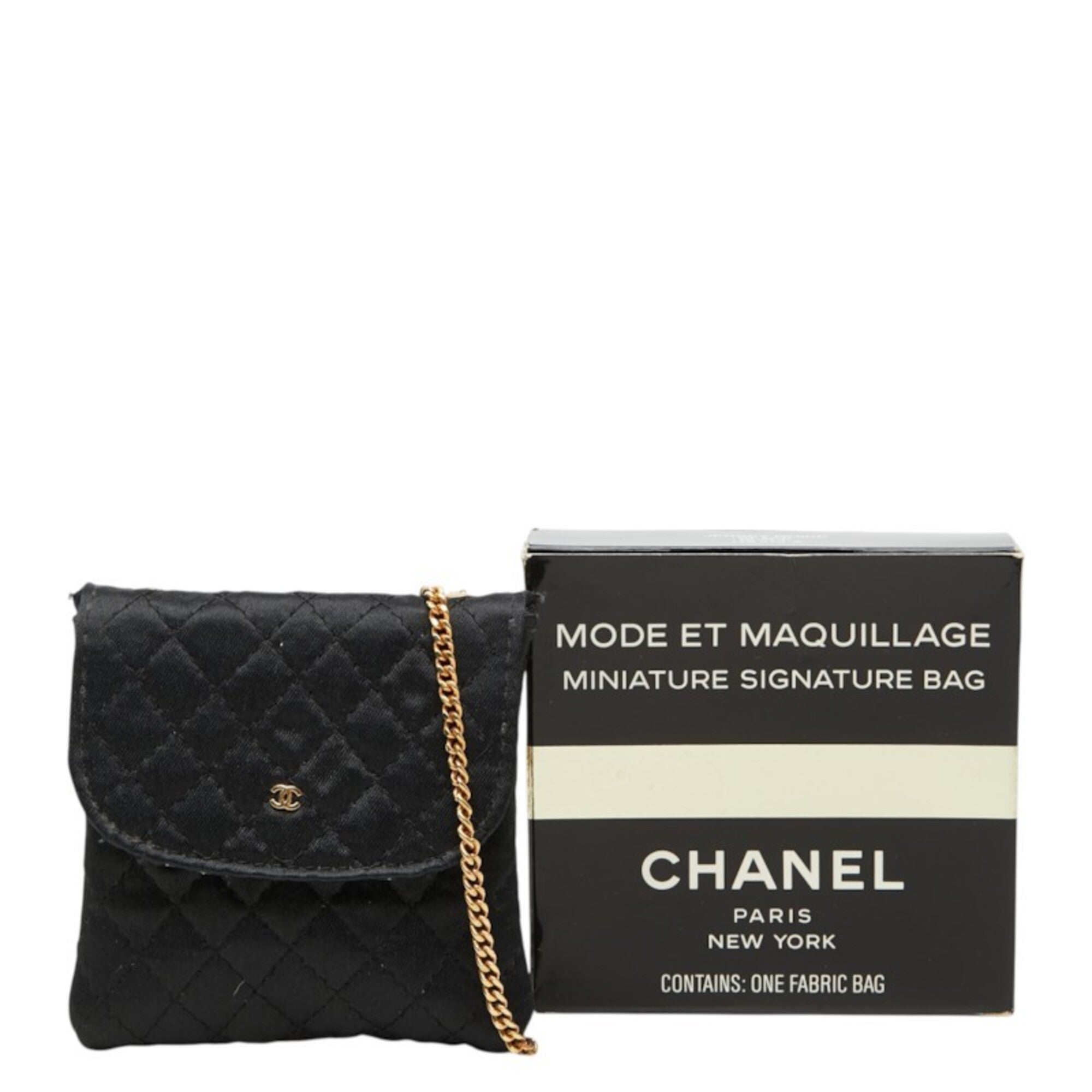 Chanel Black Satin Handbag Pouch (Pre-Owned)