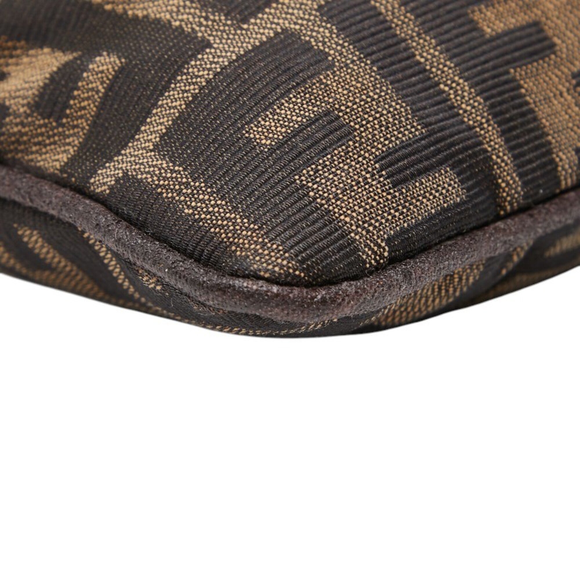 Fendi Brown Canvas Leather Shoulder Bag (Pre-Owned)