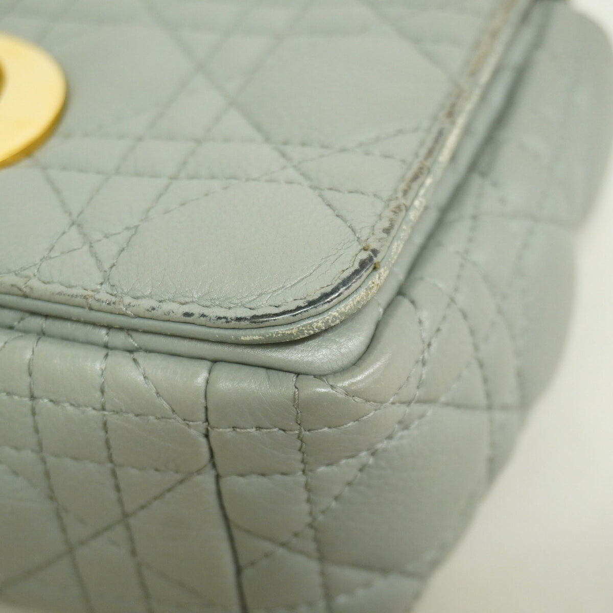 Christian Dior Gray Leather Shoulder Bag (Pre-Owned)