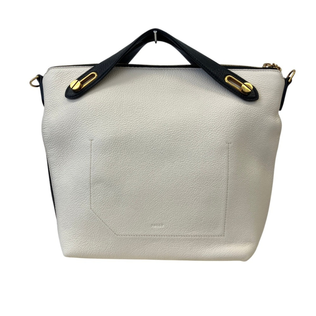 Bally Black White Yellow Leather Handbag Shoulder Bag (Pre-Owned)