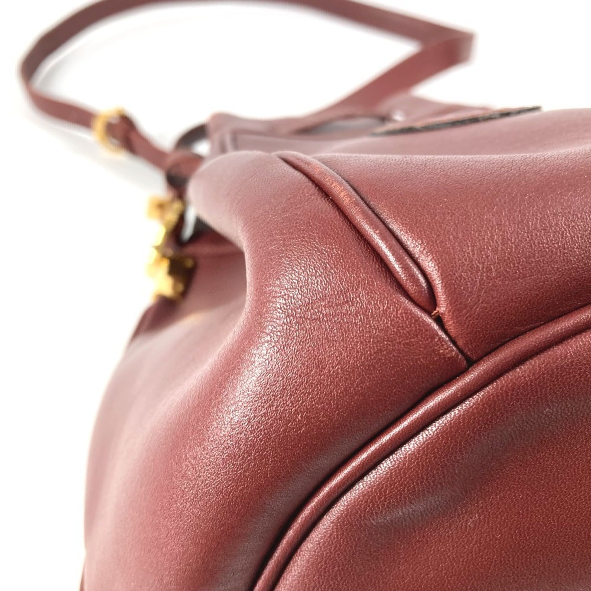 Cartier Must Wine Red Leather Shoulder Bag (Pre-Owned)