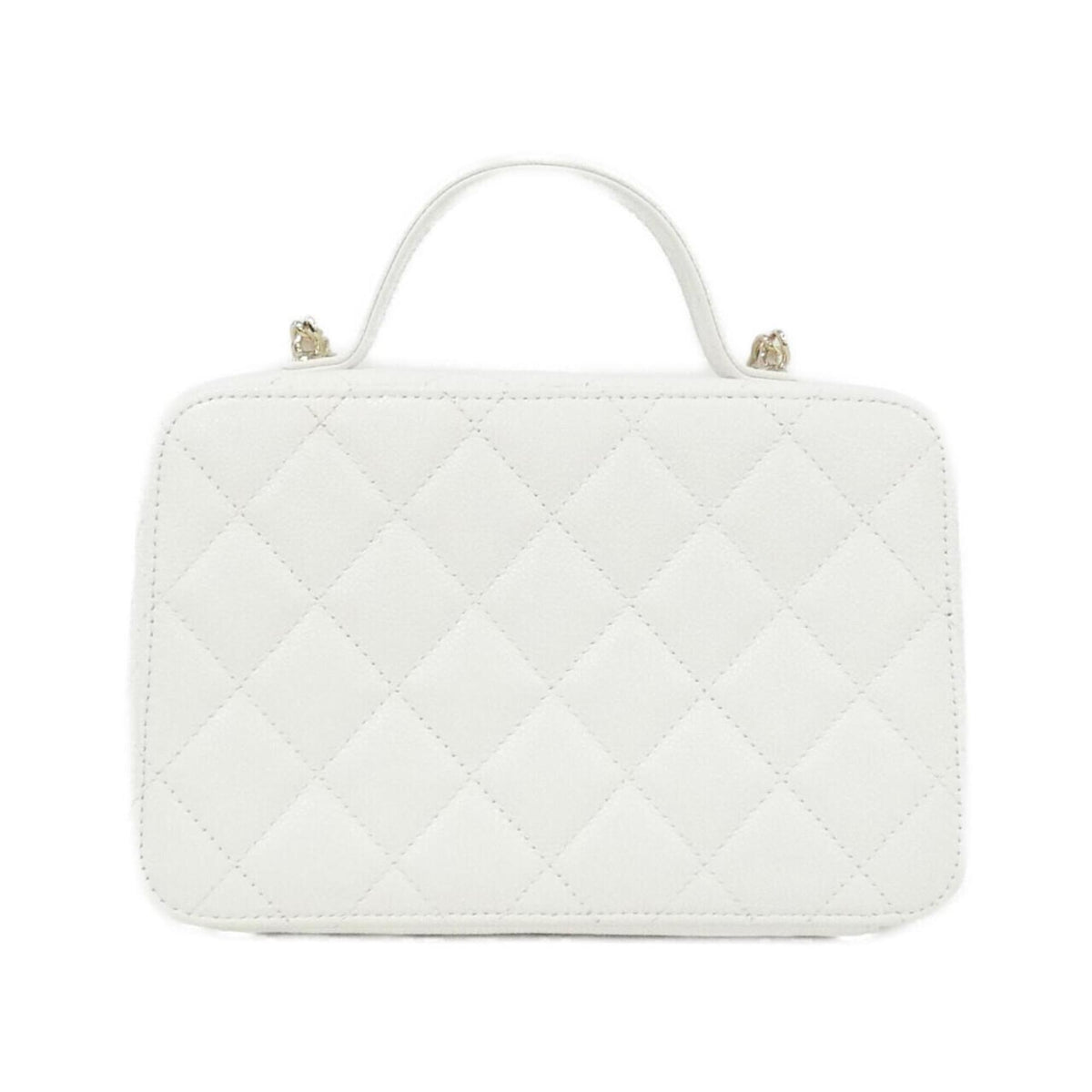 Chanel White Grained Calfskin Handbag (Pre-Owned)