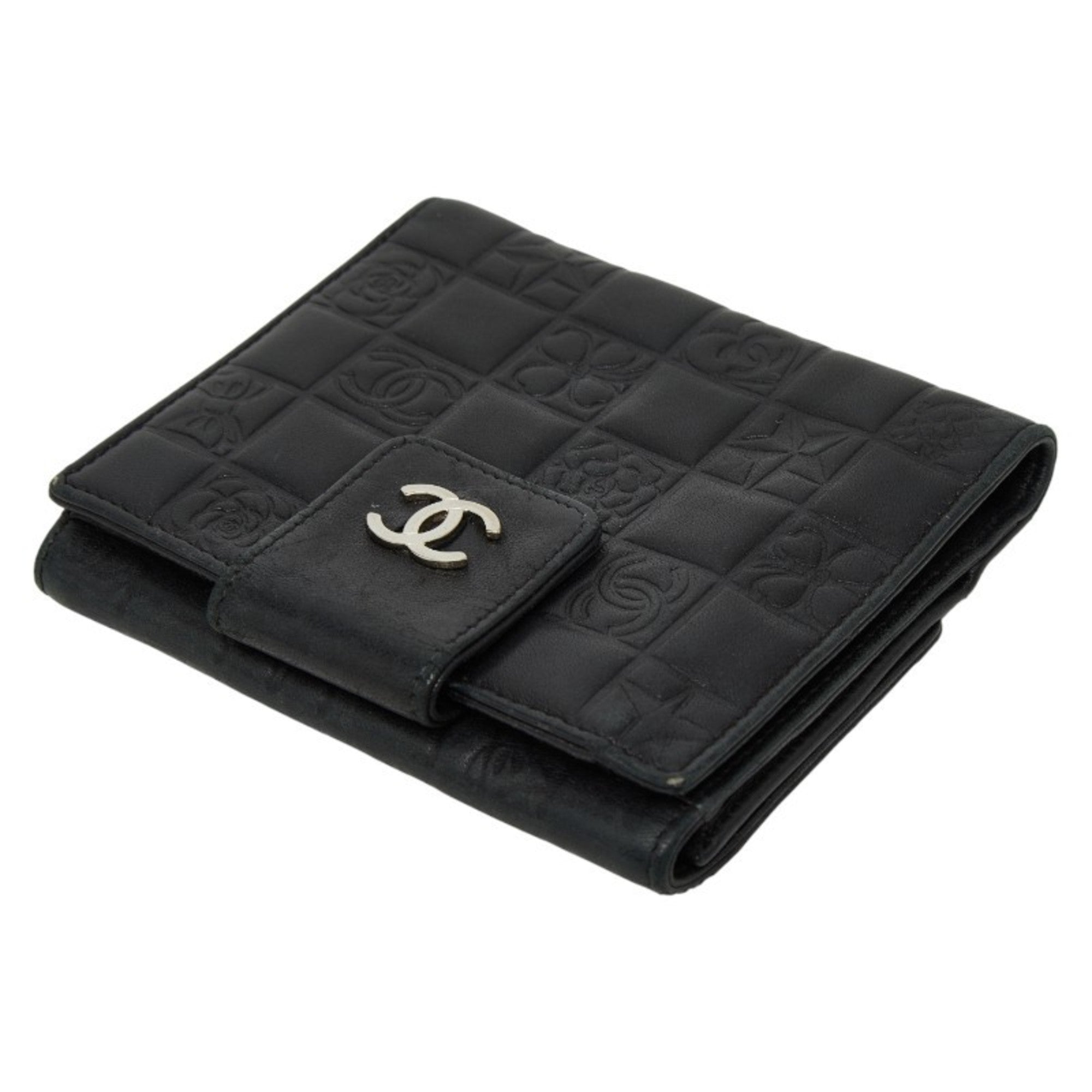 Chanel Black Leather Wallet (Bi-Fold) (Pre-Owned)