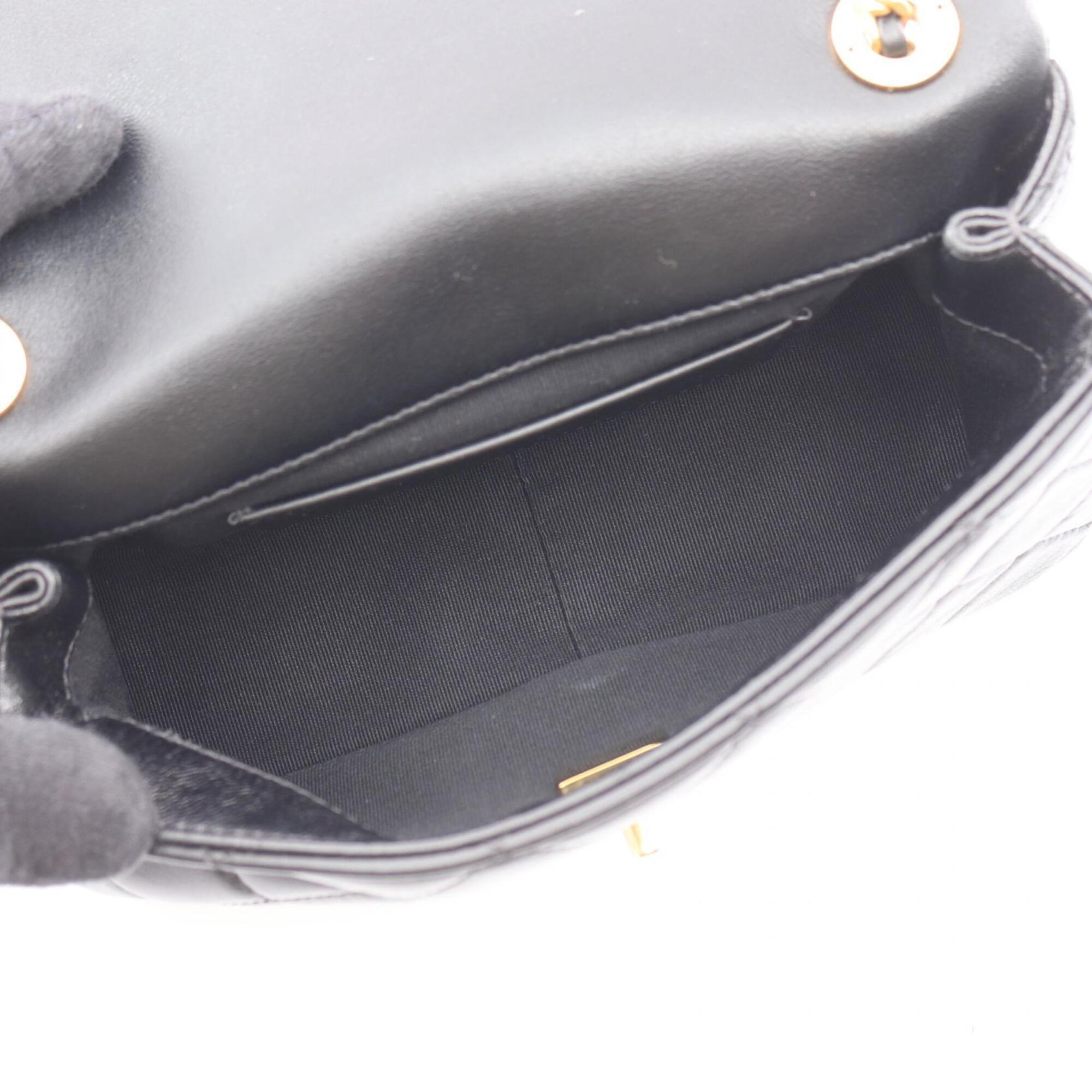 Chanel Black Leather Handbag Shoulder Bag (Pre-Owned)