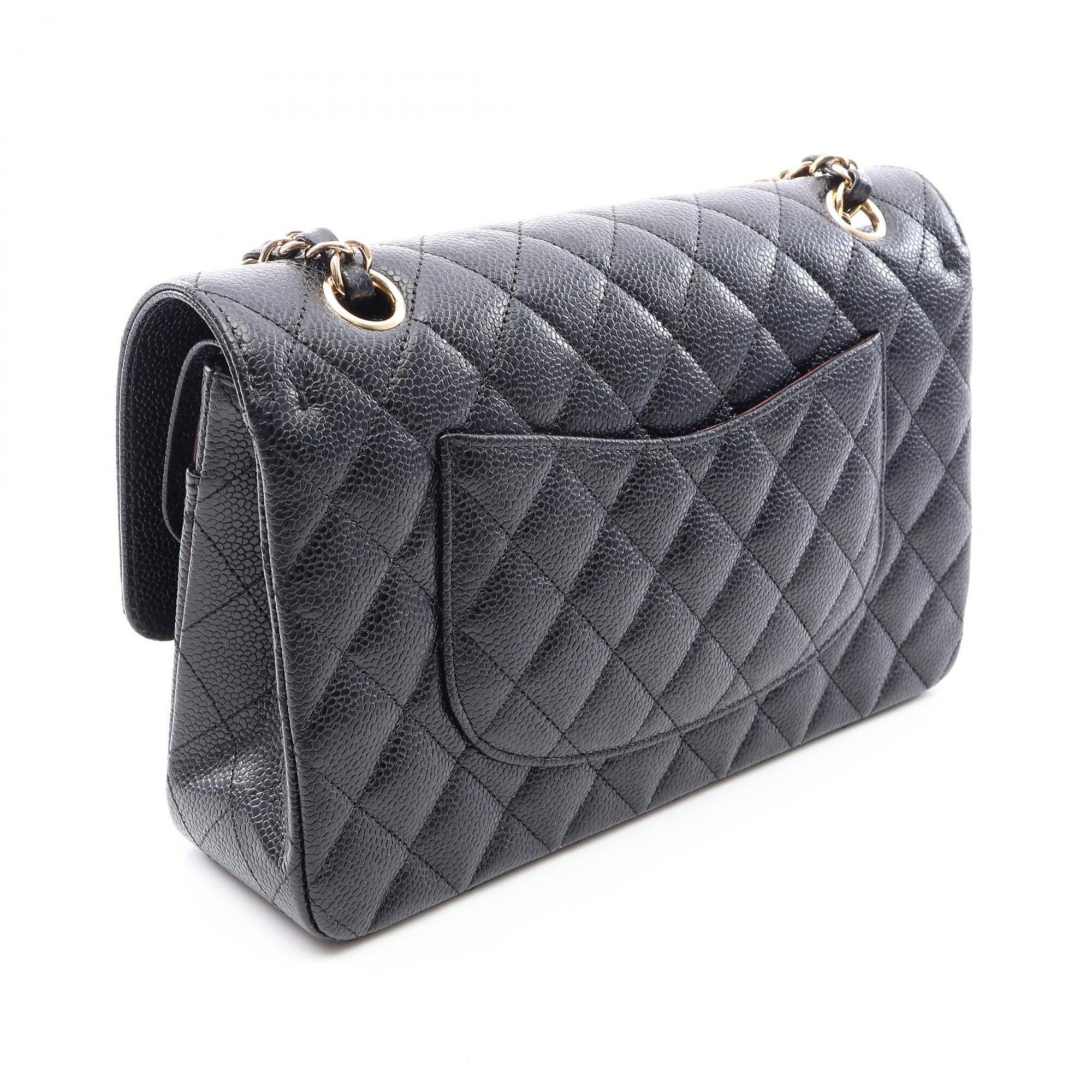 Chanel Black Grained Calfskin Handbag Shoulder Bag (Pre-Owned)