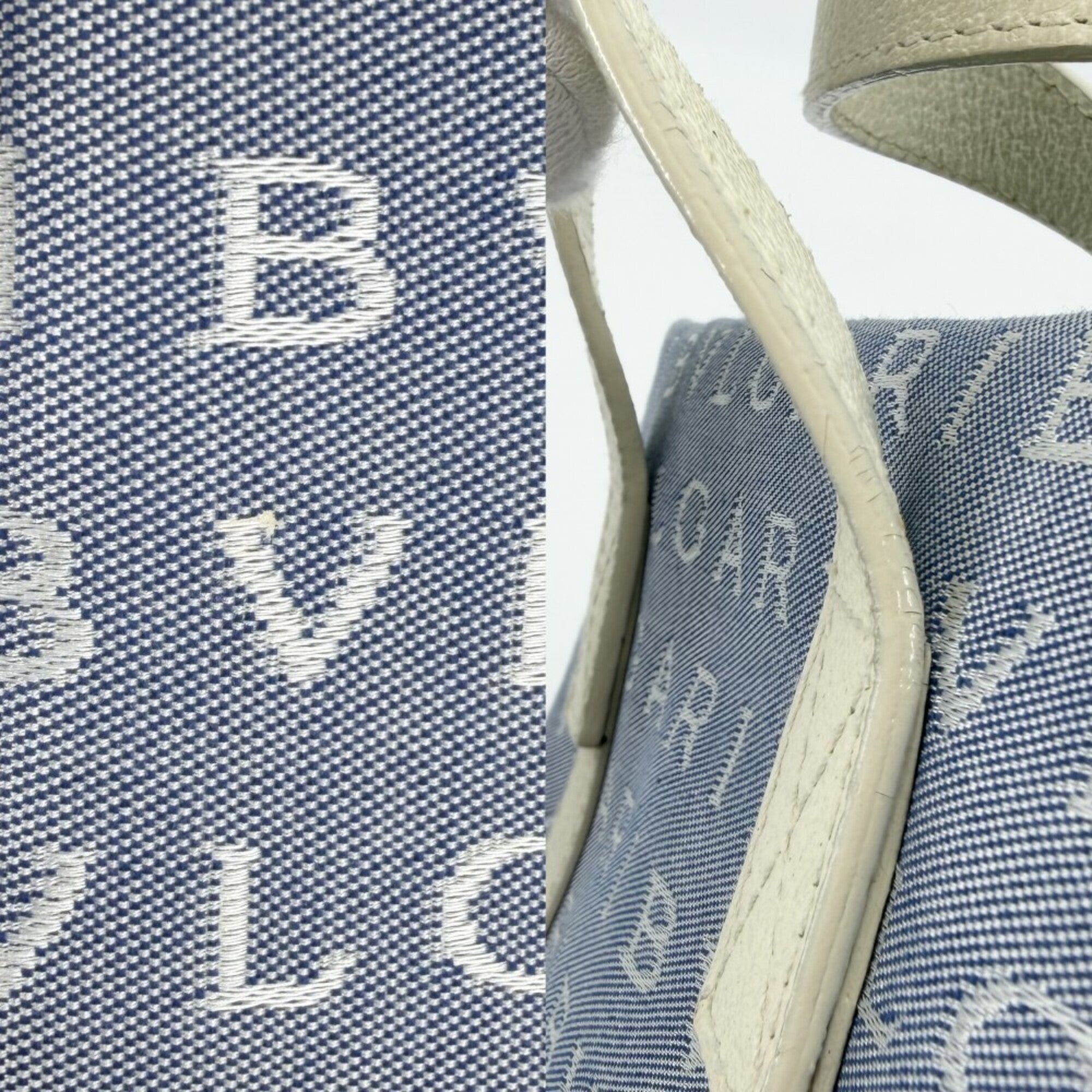 Bvlgari Blue Brown Green White Canvas Handbag (Pre-Owned)