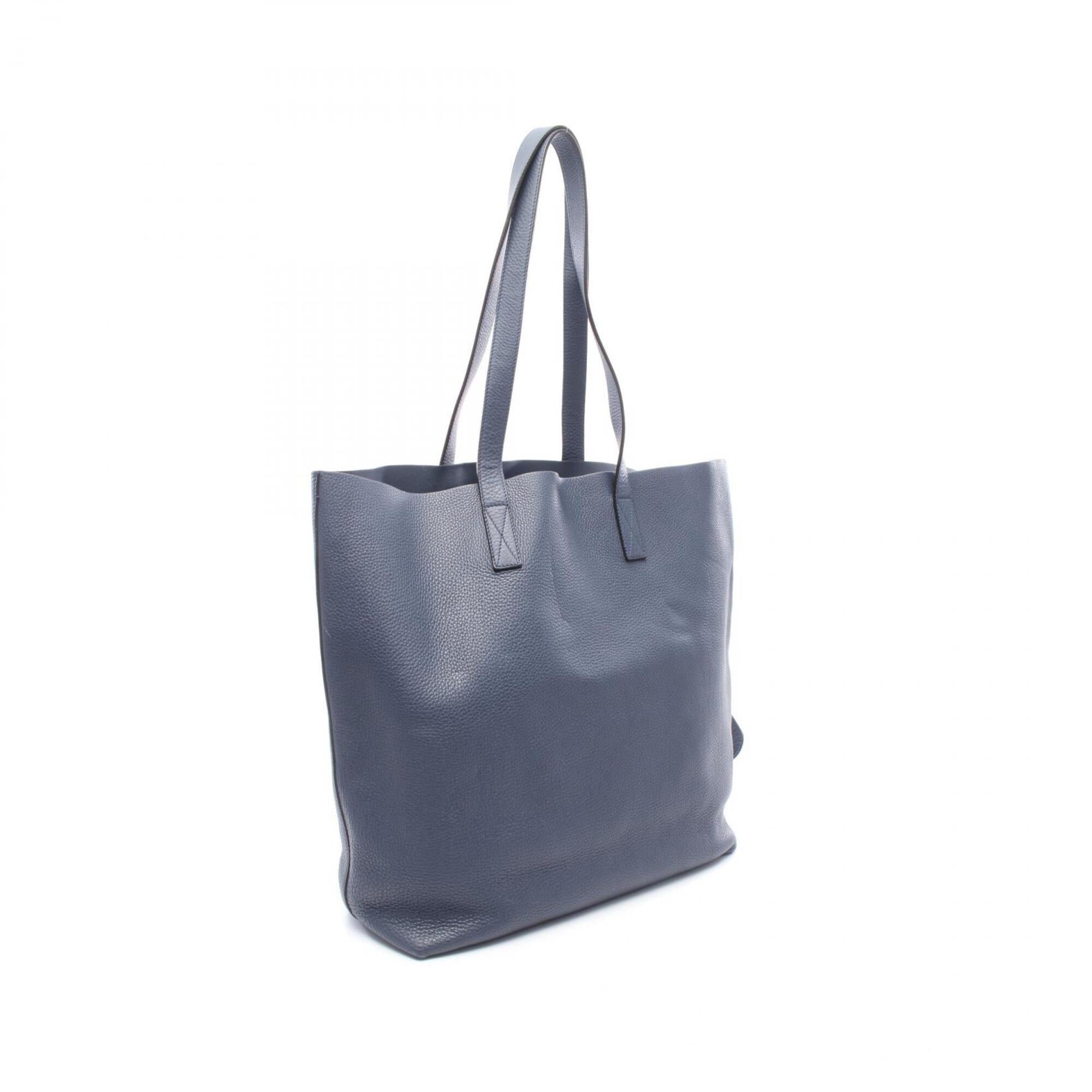 Gucci Navy Leather Handbag Tote Bag (Pre-Owned)