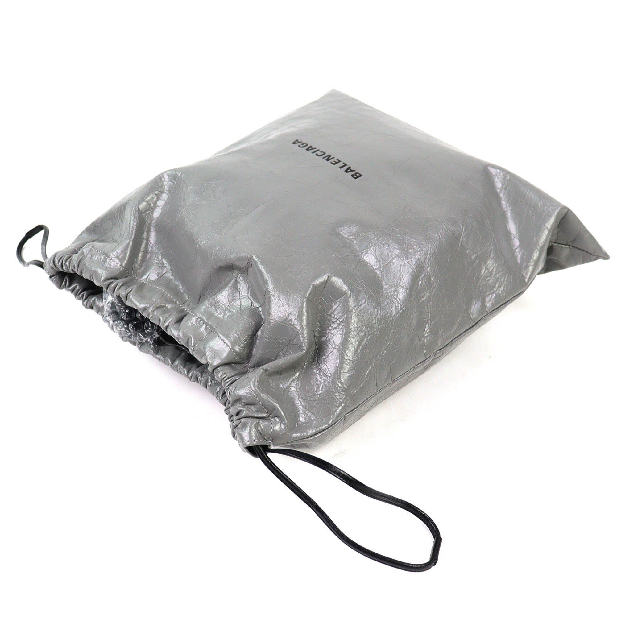 Balenciaga Gray Leather Polyamide Pouch (Pre-Owned)