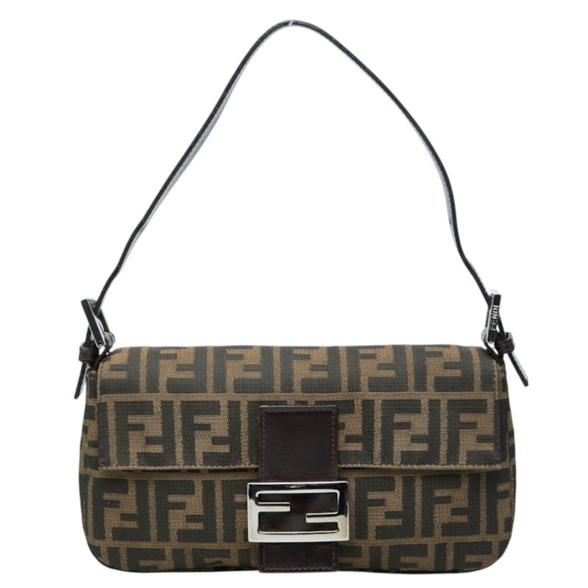 Fendi Brown Canvas Leather Handbag (Pre-Owned)