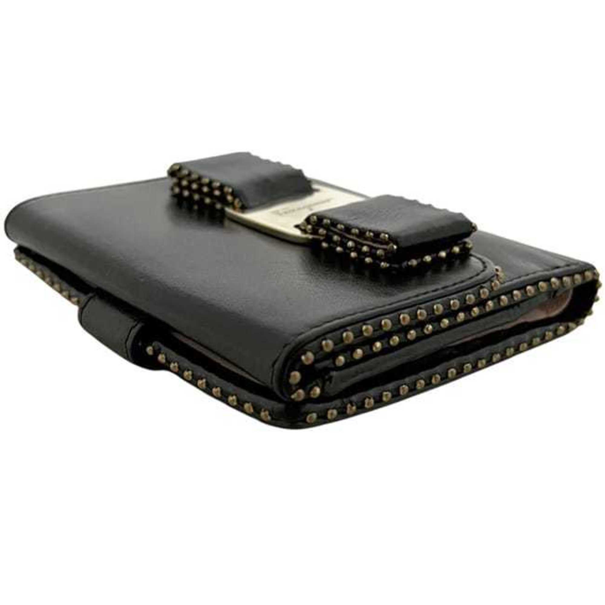 Salvatore Ferragamo Black Leather Wallet (Bi-Fold) (Pre-Owned)