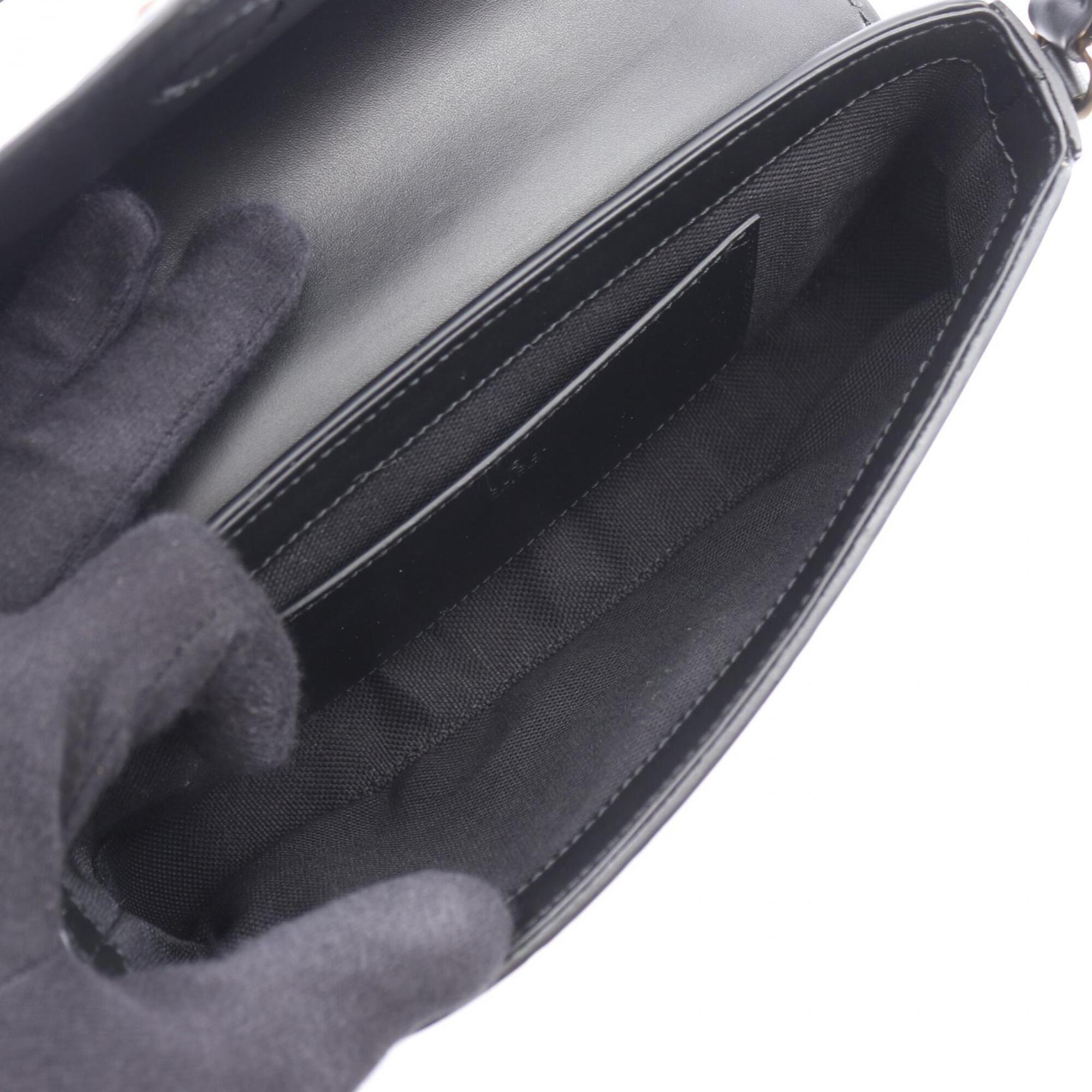 Gucci Black Leather Handbag Shoulder Bag (Pre-Owned)