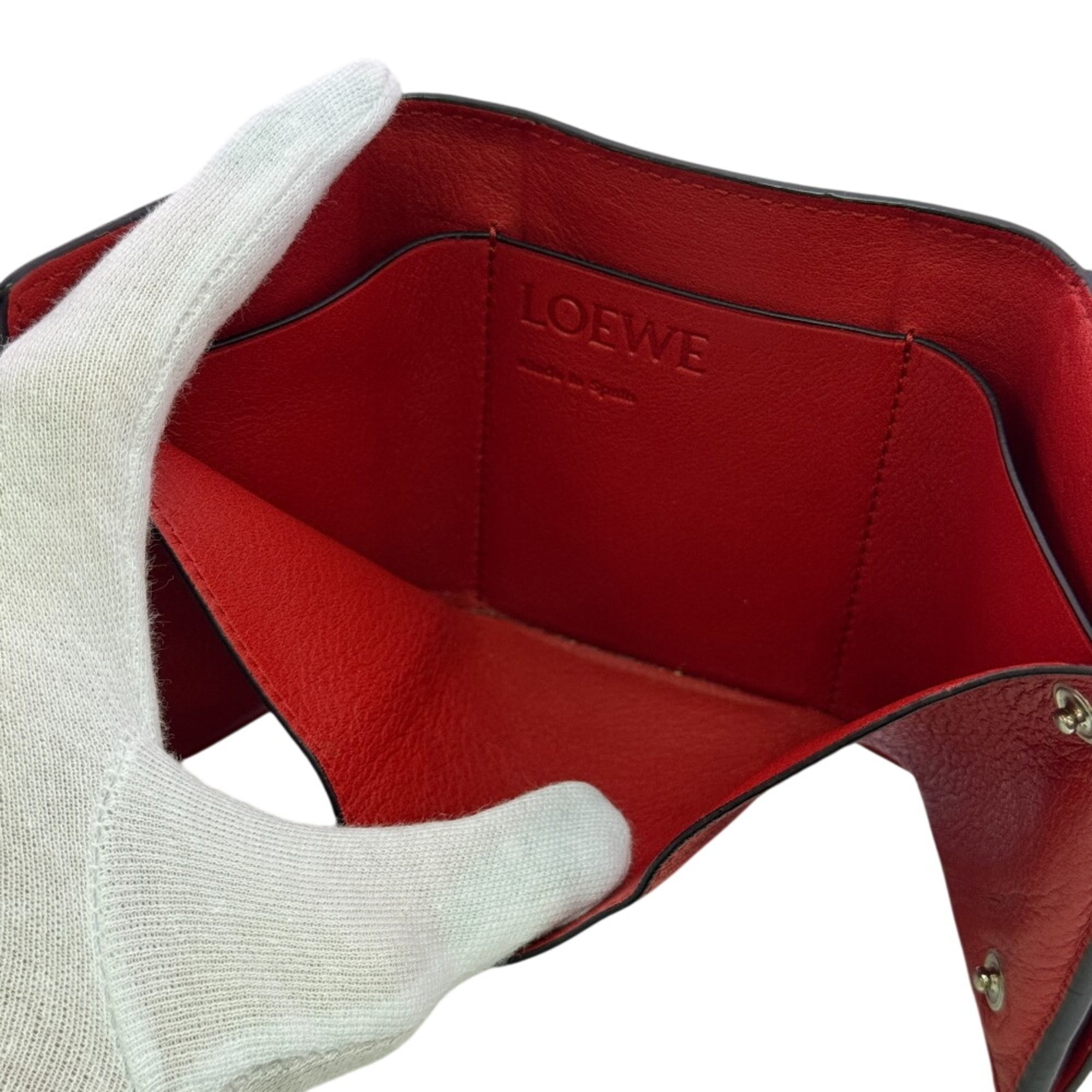 Loewe Brown Pink Leather Wallet (Tri-Fold) (Pre-Owned)