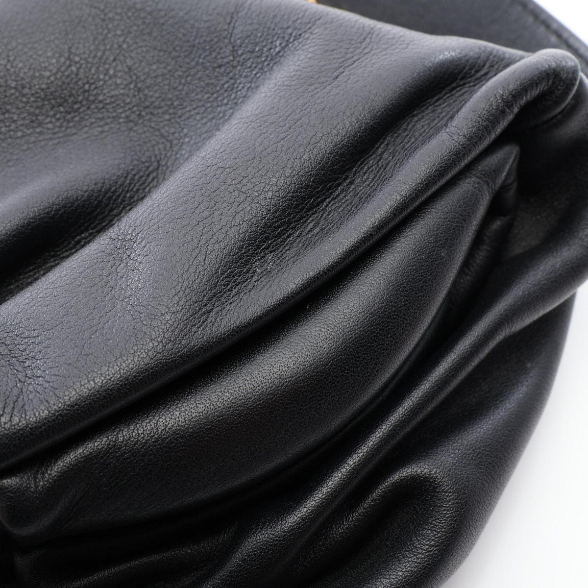 Bottega Veneta Black Leather Fanny Pack Handbag Pouch (Pre-Owned)