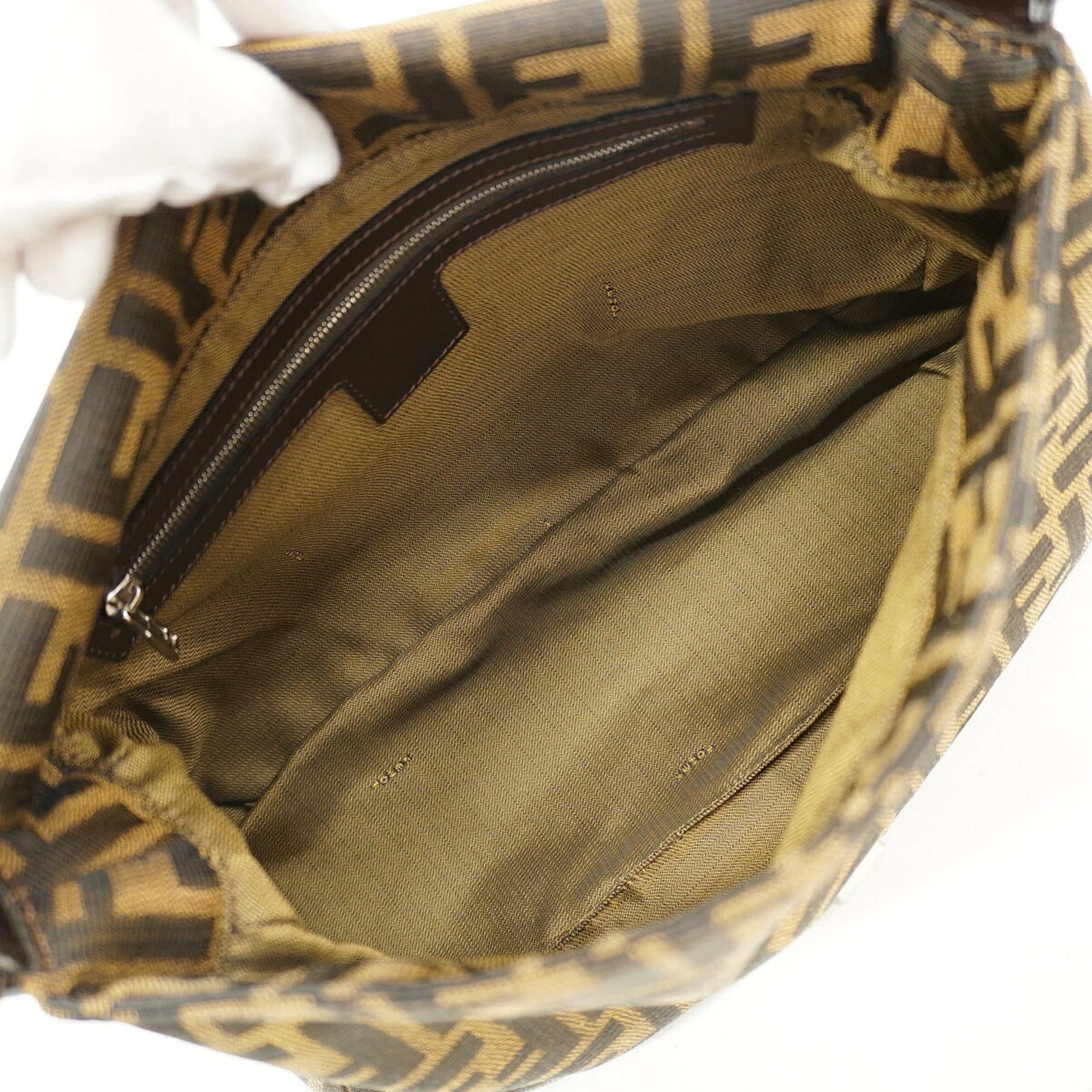 Fendi Brown Nylon Canvas Handbag (Pre-Owned)