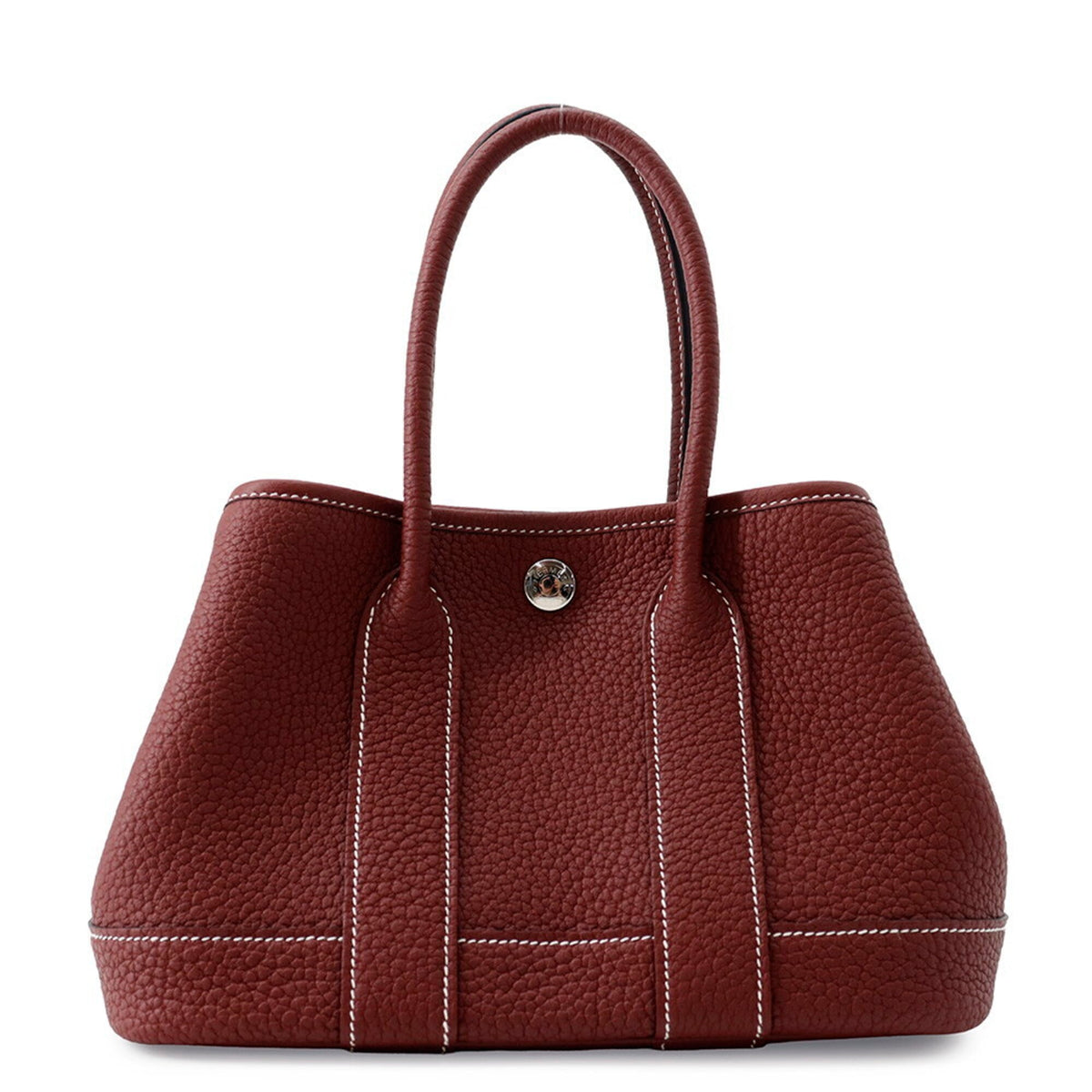 Hermes Garden Rouge H Negonda Leather Handbag Tote Bag (Pre-Owned)