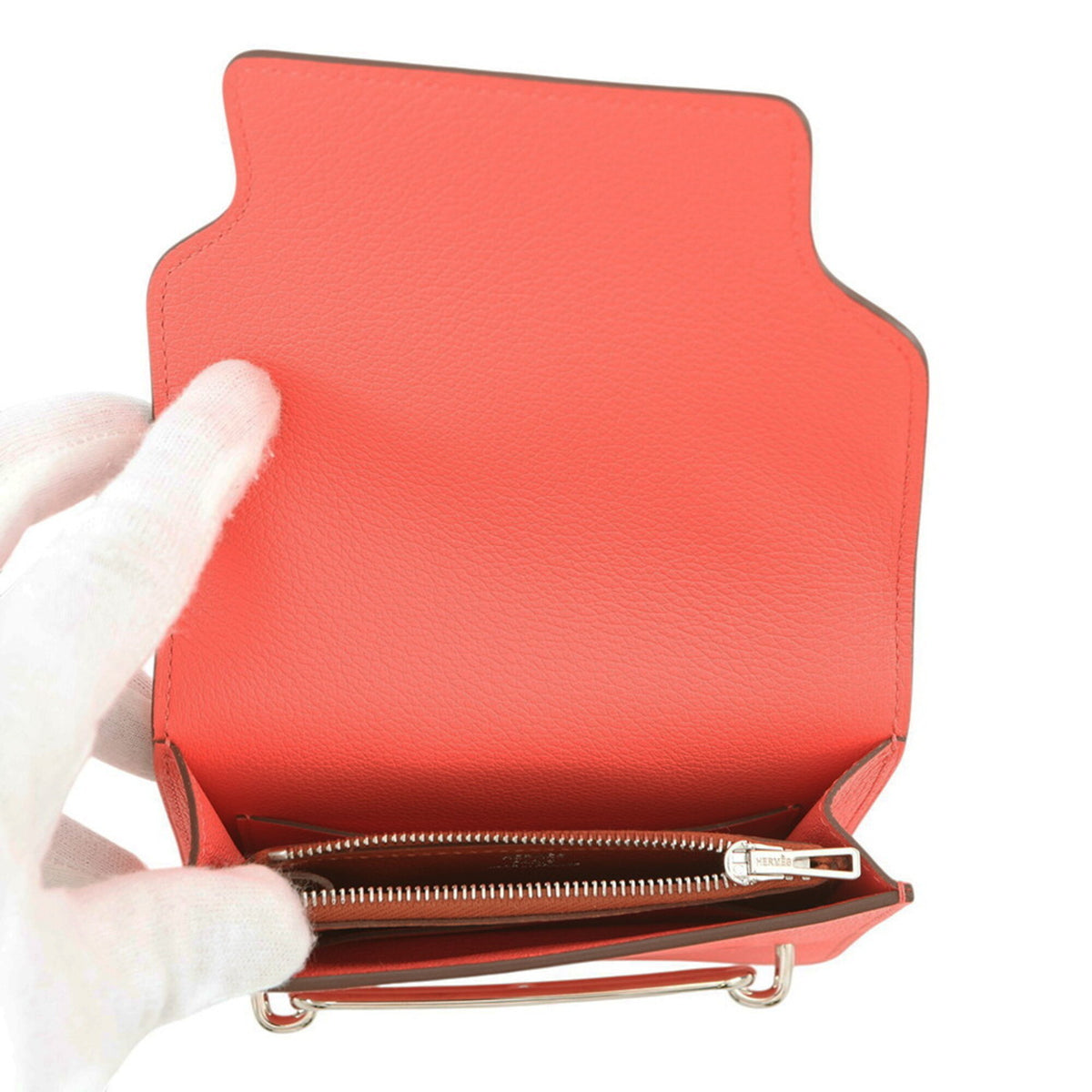 Hermes Orange Sienne Evercalf Leather Wallet (Bi-Fold) (Pre-Owned)