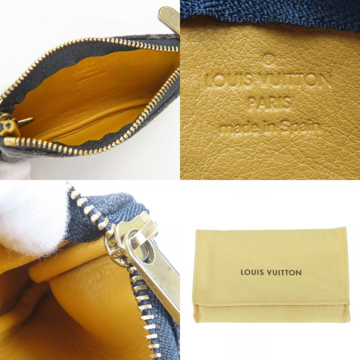 Louis Vuitton Black Gray Monogram Denim Coin Purse/Coin Case (Pre-Owned)