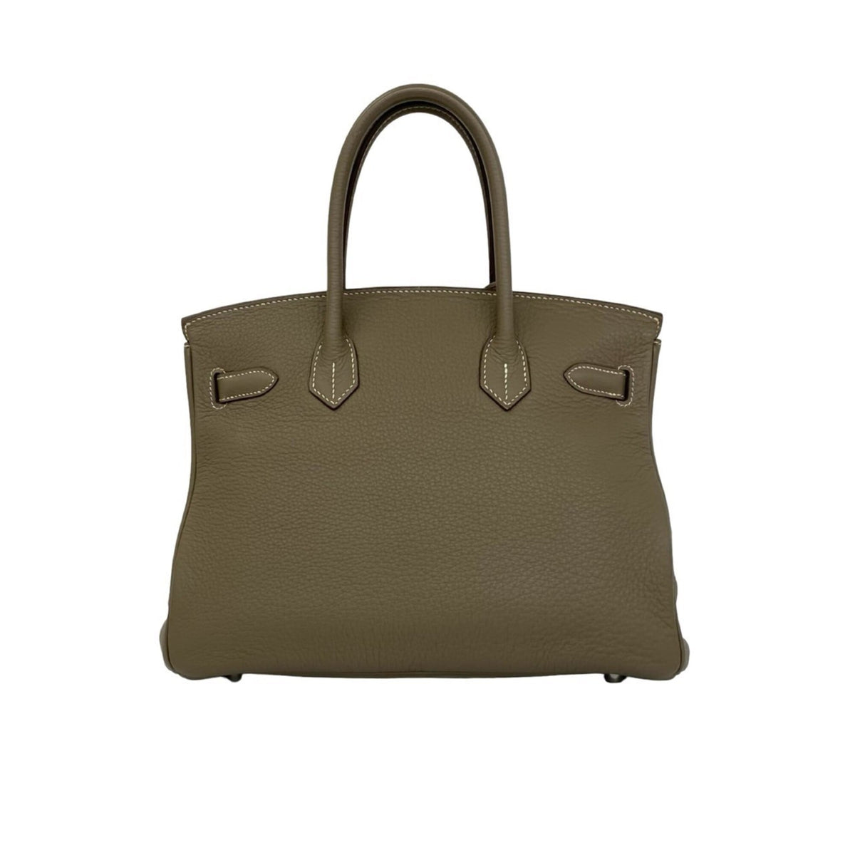 Hermes Gray Taurillon Clemence Leather Handbag Tote Bag (Pre-Owned)