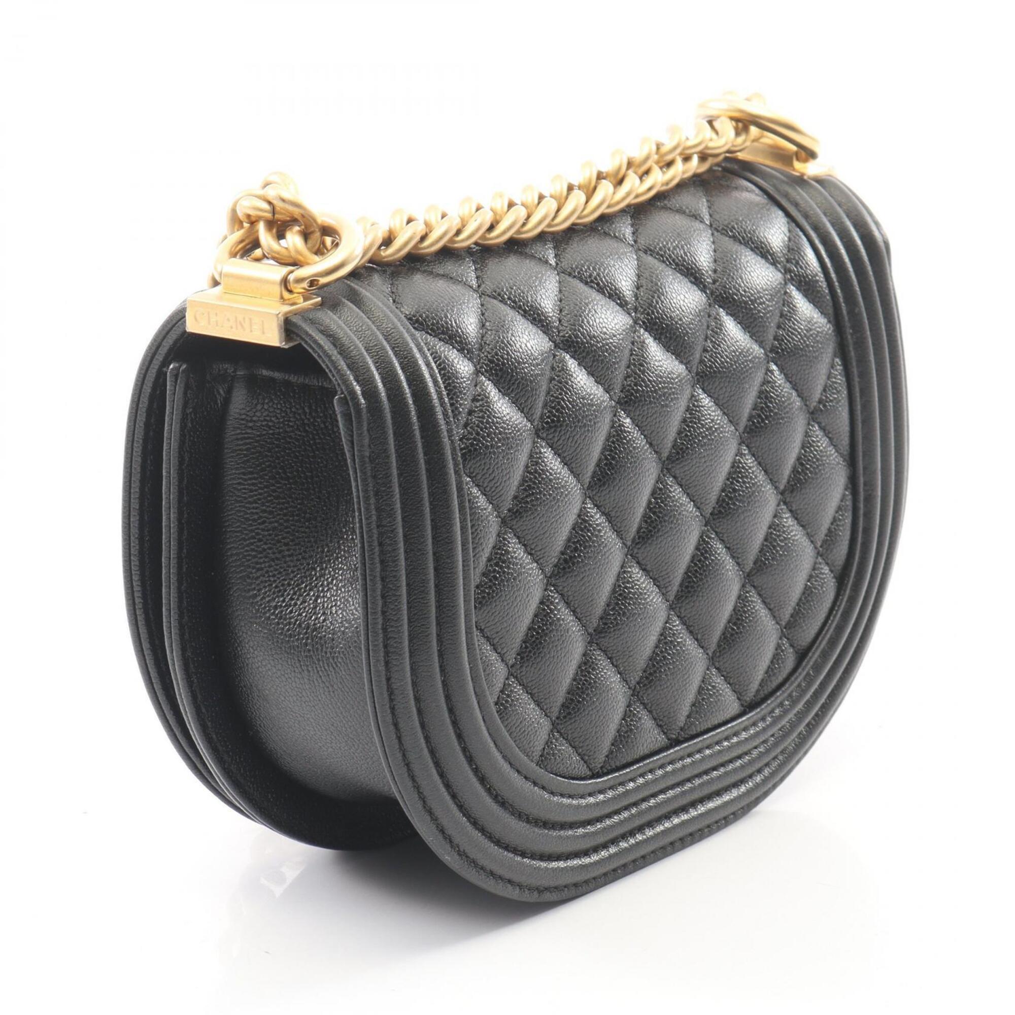 Chanel Black Grained Calfskin Handbag Shoulder Bag (Pre-Owned)