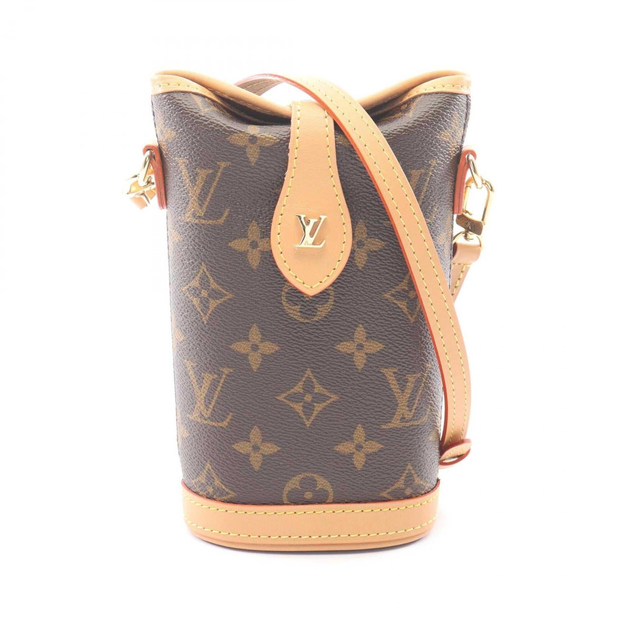 Louis Vuitton Brown Coated Canvas Leather Handbag Shoulder Bag (Pre-Owned)