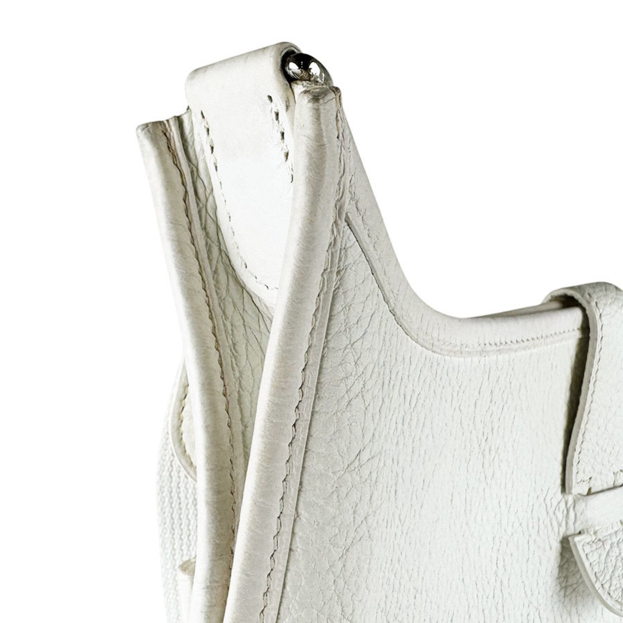 Hermes White Taurillon Clemence Leather Shoulder Bag (Pre-Owned)