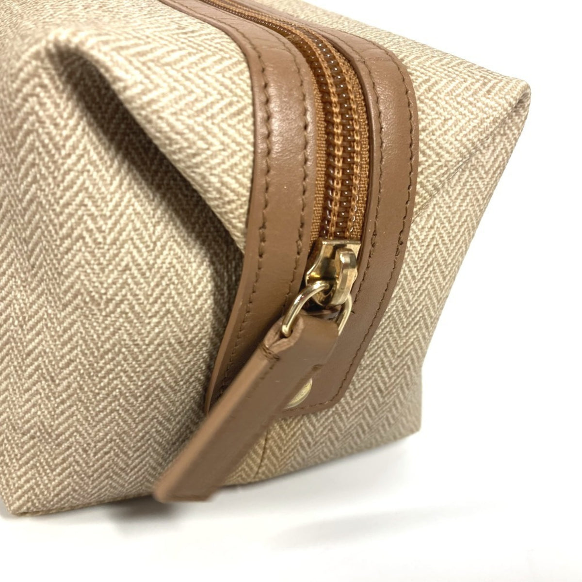 Bvlgari Beige Leather Pvc Pouch (Pre-Owned)