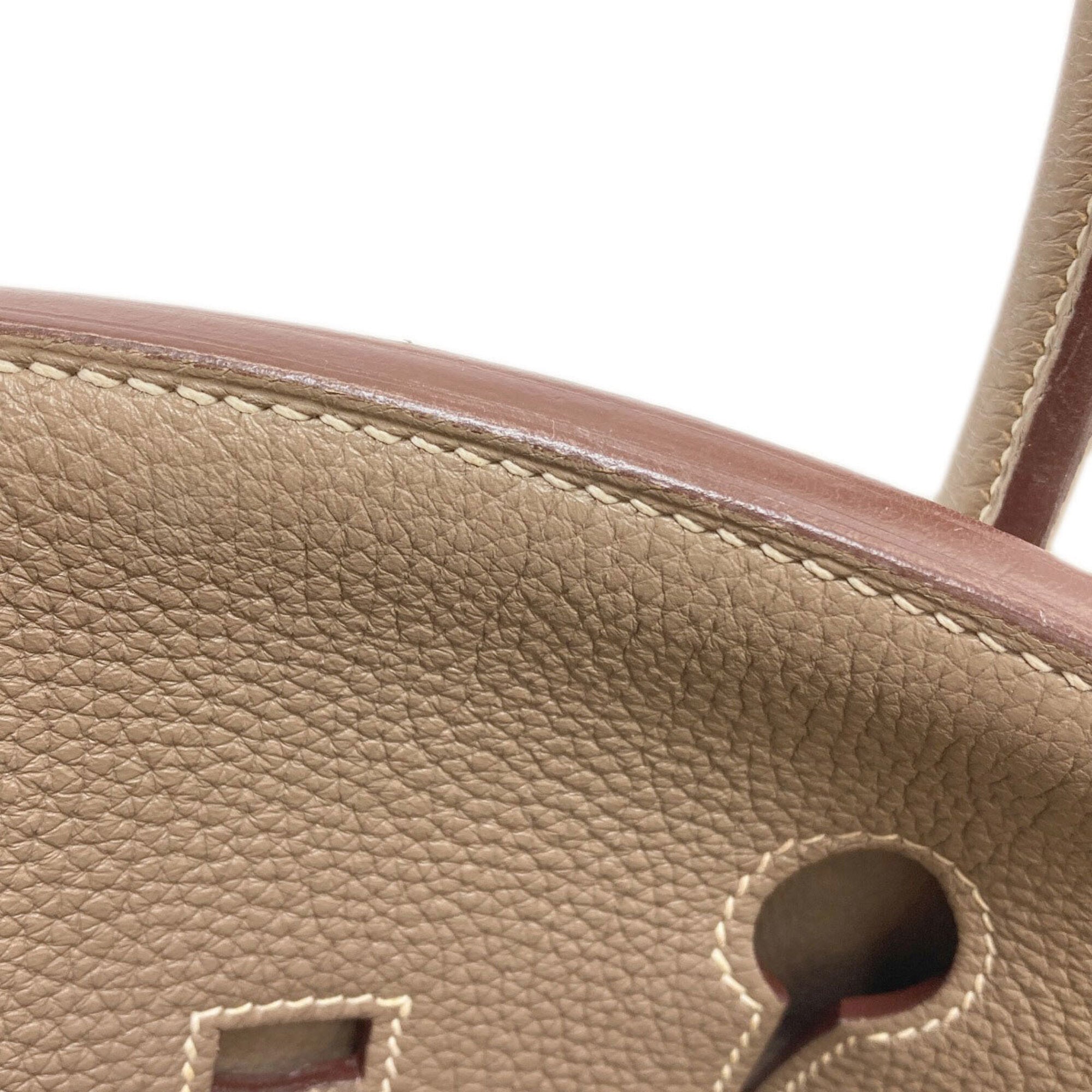 Hermes Birkin Etoupe Gray Togo Leather Handbag (Pre-Owned)