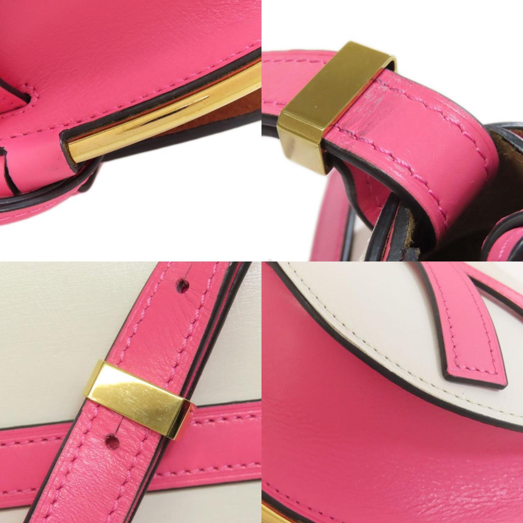 Loewe Pink White Leather Shoulder Bag (Pre-Owned)