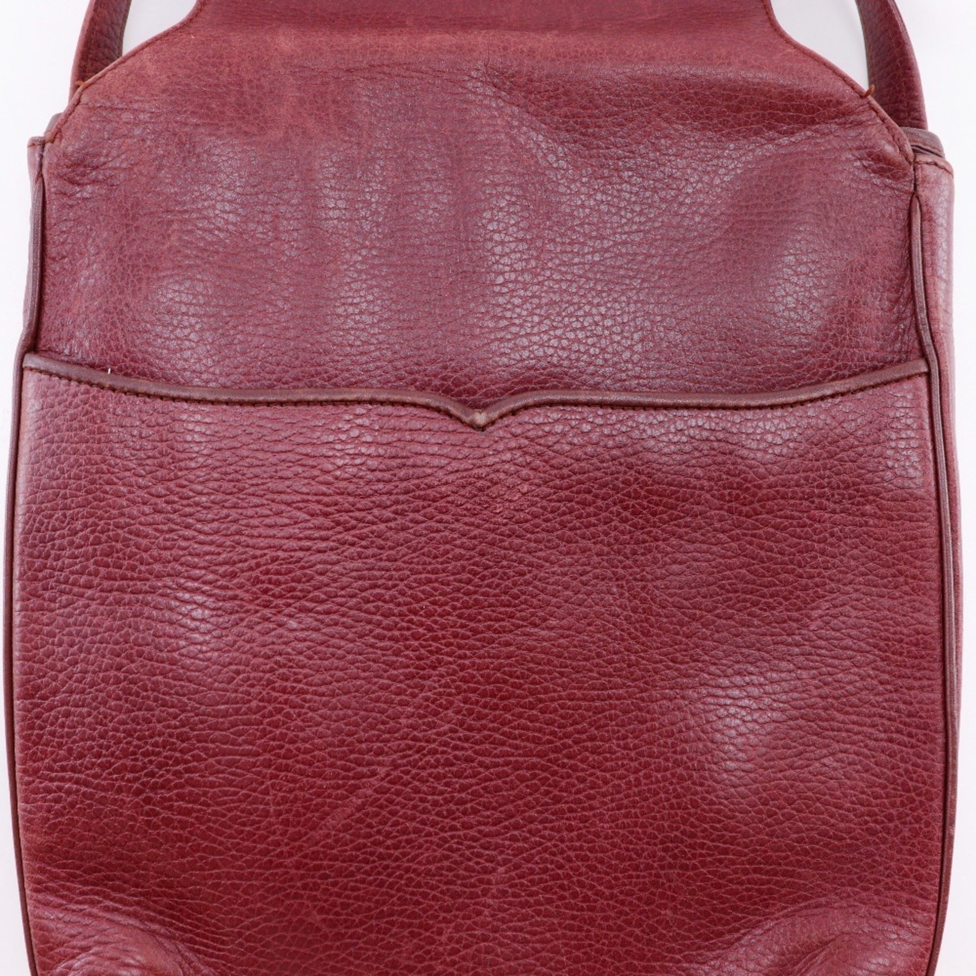 Cartier Bordeaux Leather Shoulder Bag (Pre-Owned)