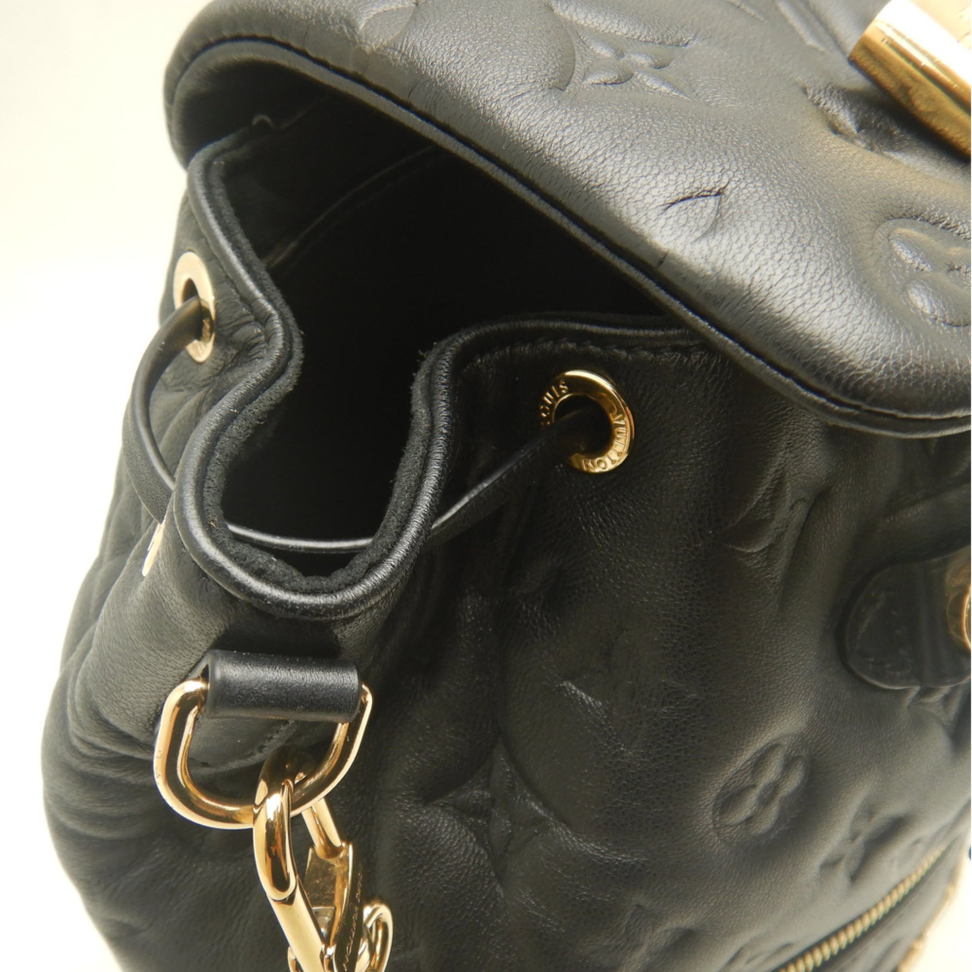 Louis Vuitton Noir Leather Backpack (Pre-Owned)