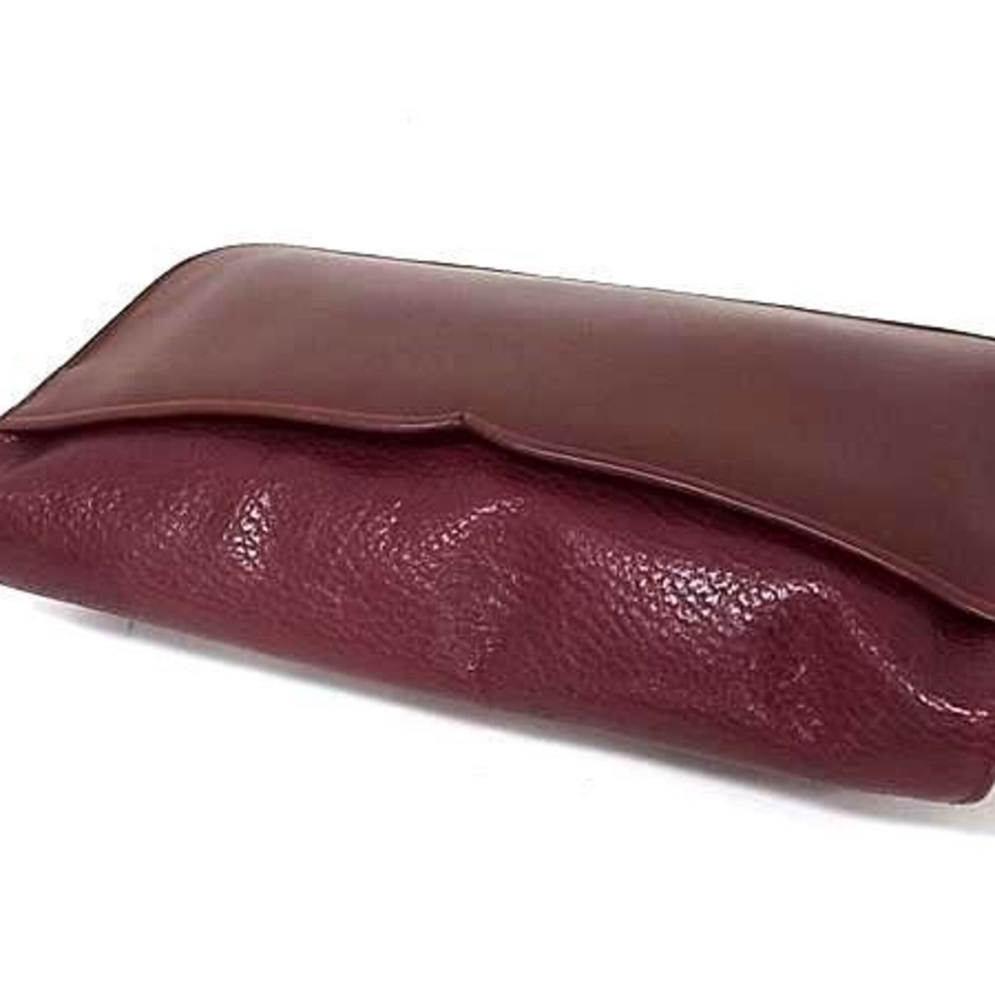 Cartier Bordeaux Leather Clutch Bag (Pre-Owned)