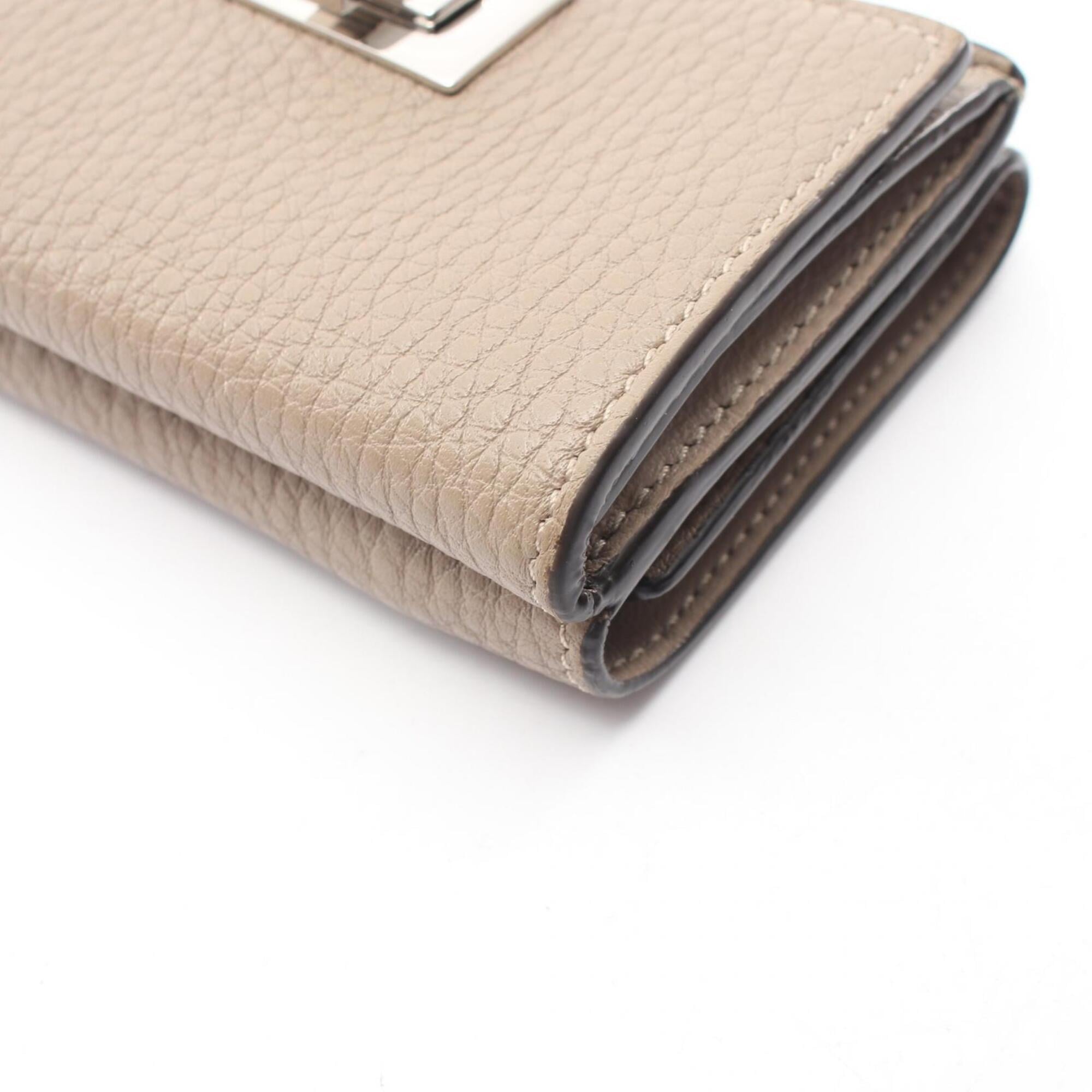 Fendi Beige Leather Wallet (Tri-Fold) (Pre-Owned)