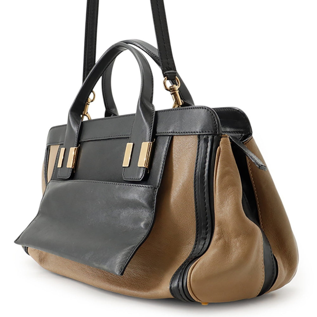 Chloé Black Brown Leather Handbag (Pre-Owned)