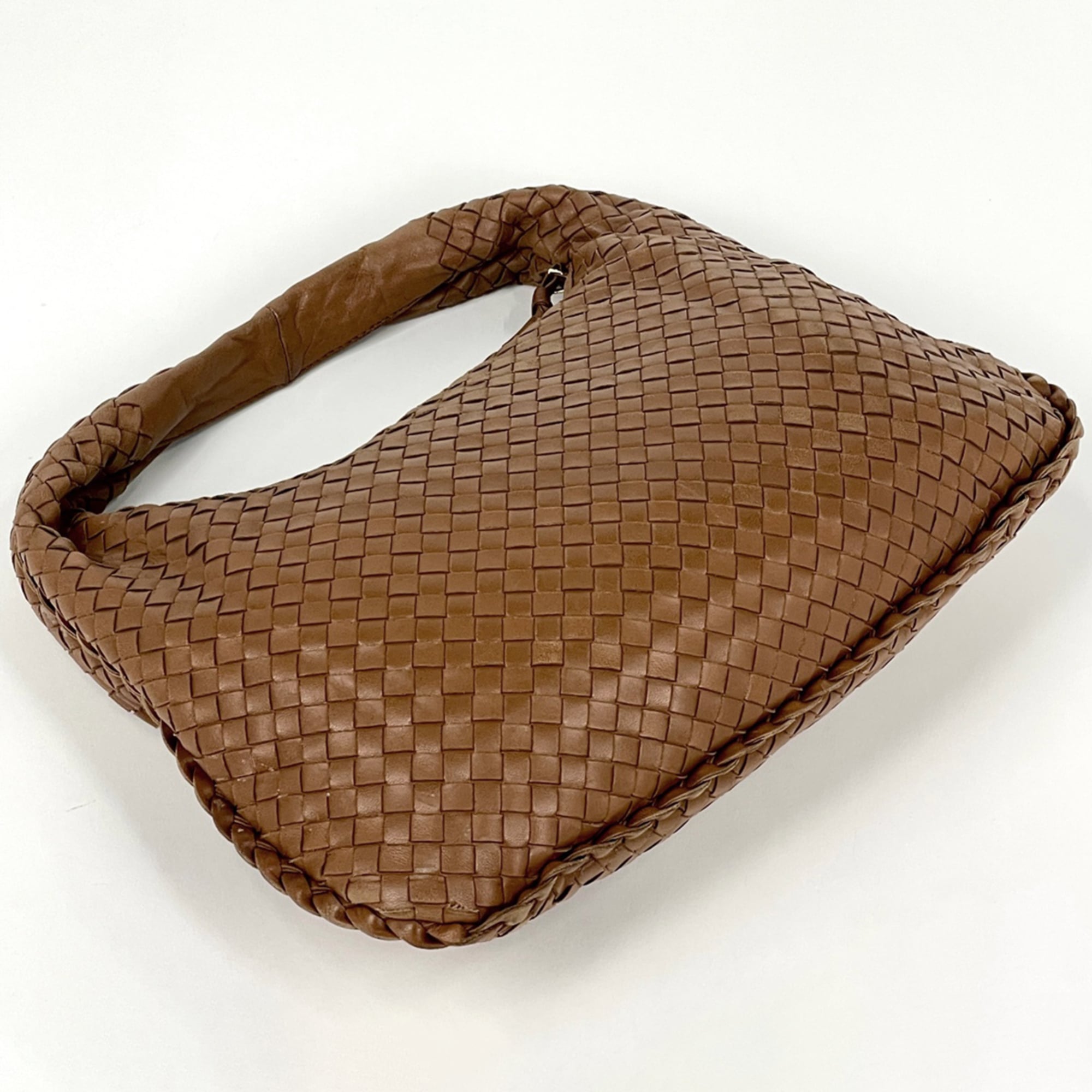Bottega Veneta Brown Leather Handbag Shoulder Bag (Pre-Owned)