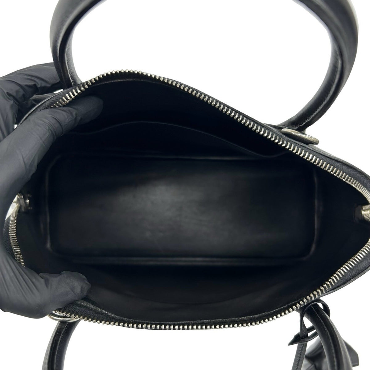 Hermes Black Box Calf Leather Handbag Shoulder Bag (Pre-Owned)