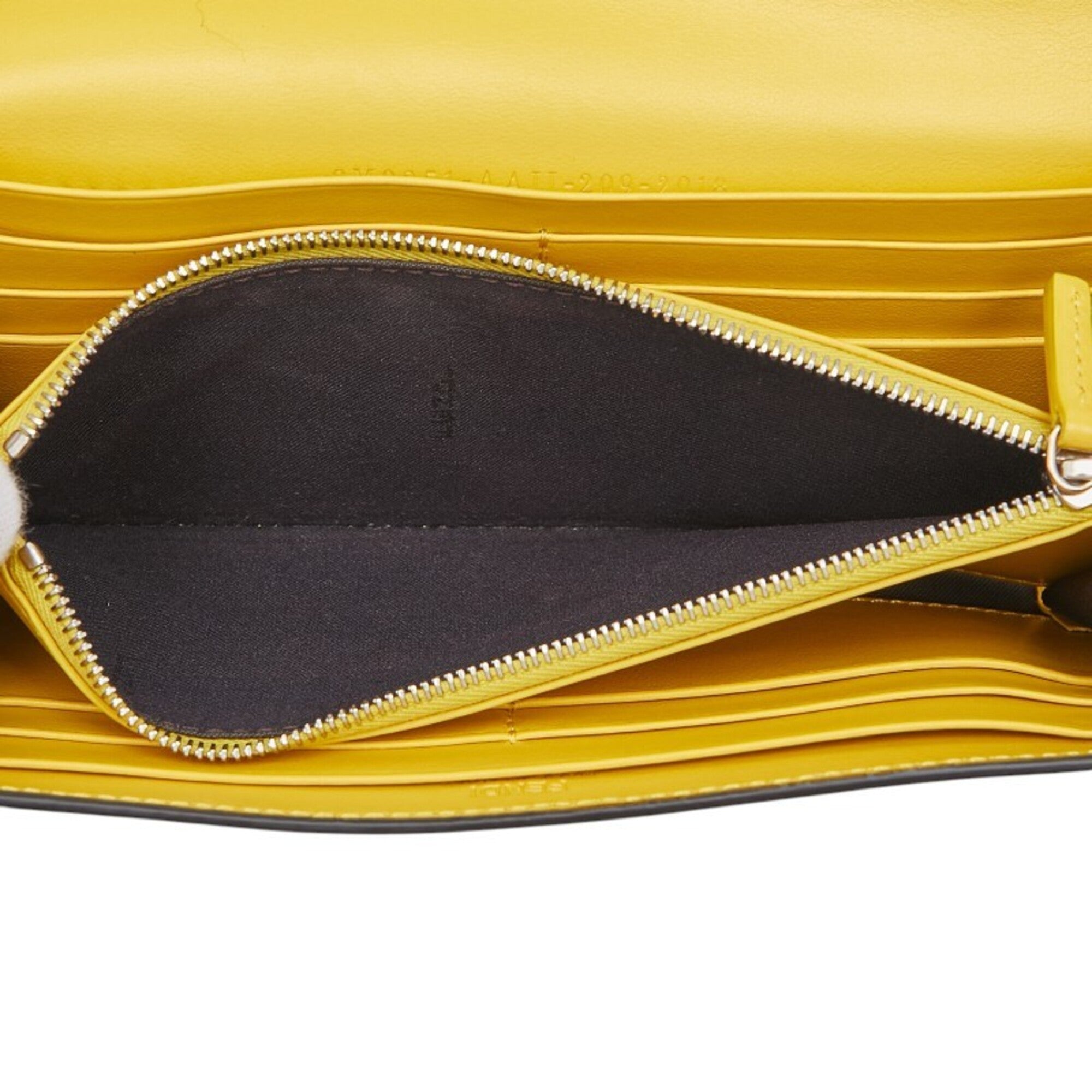 Fendi Brown Yellow Leather Long Wallet (Bi-Fold) (Pre-Owned)