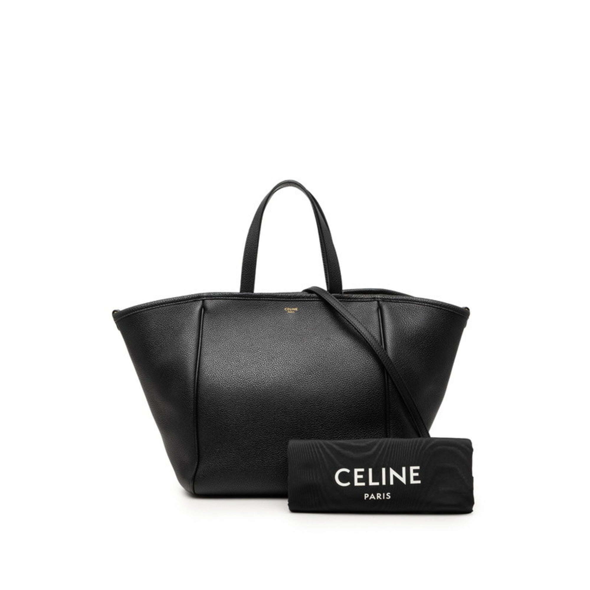 Celine Black Leather Handbag Shoulder Bag (Pre-Owned)