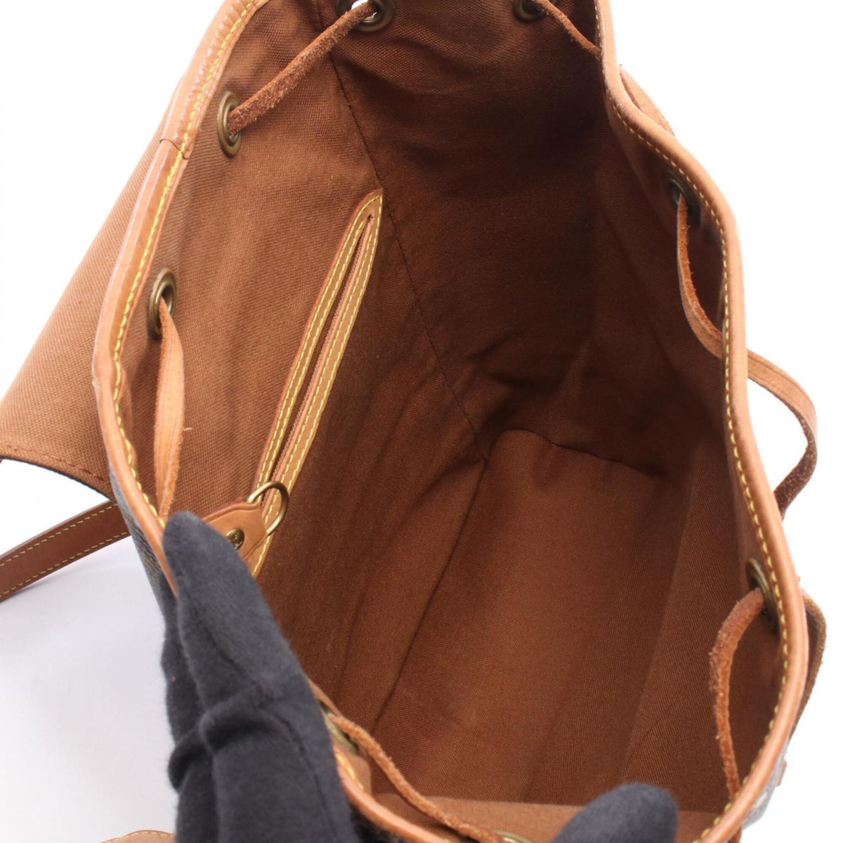 Louis Vuitton Monogram Brown Coated Canvas Leather Backpack (Pre-Owned)
