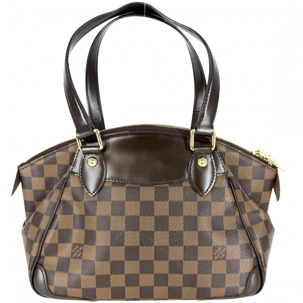 Louis Vuitton Brown White Damier Canvas Handbag (Pre-Owned)